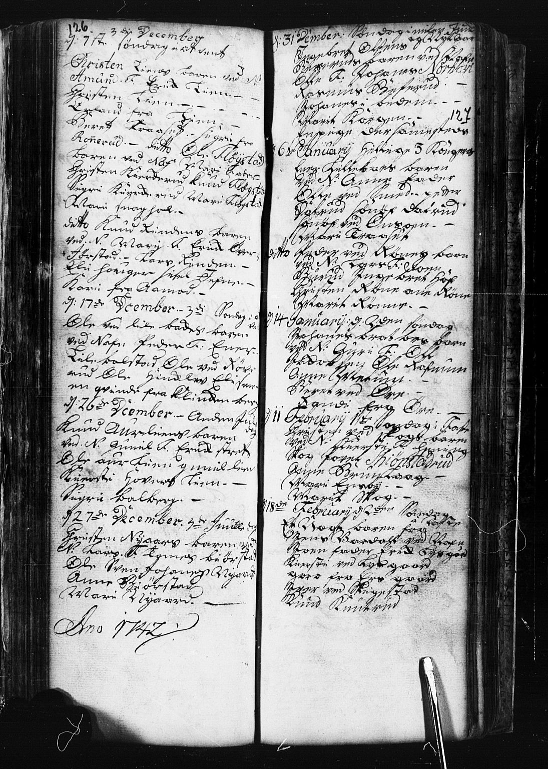 Fåberg prestekontor, SAH/PREST-086/H/Ha/Hab/L0001: Parish register (copy) no. 1, 1727-1767, p. 126-127