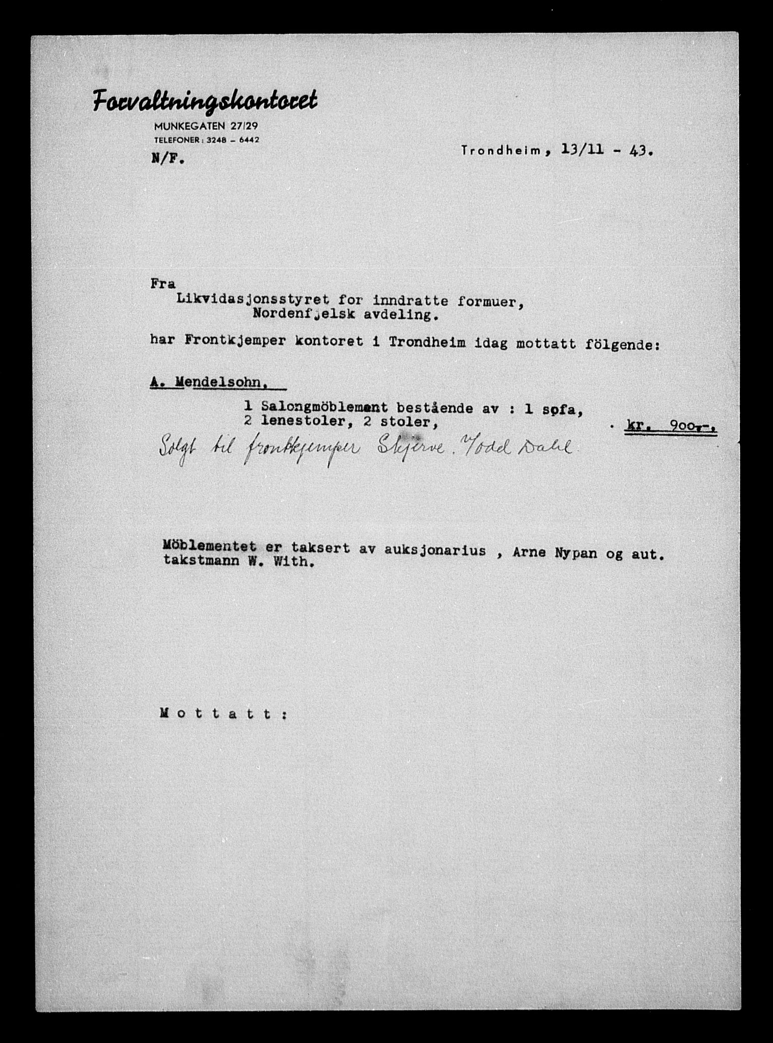 Justisdepartementet, Tilbakeføringskontoret for inndratte formuer, AV/RA-S-1564/H/Hc/Hca/L0903: --, 1945-1947, p. 655