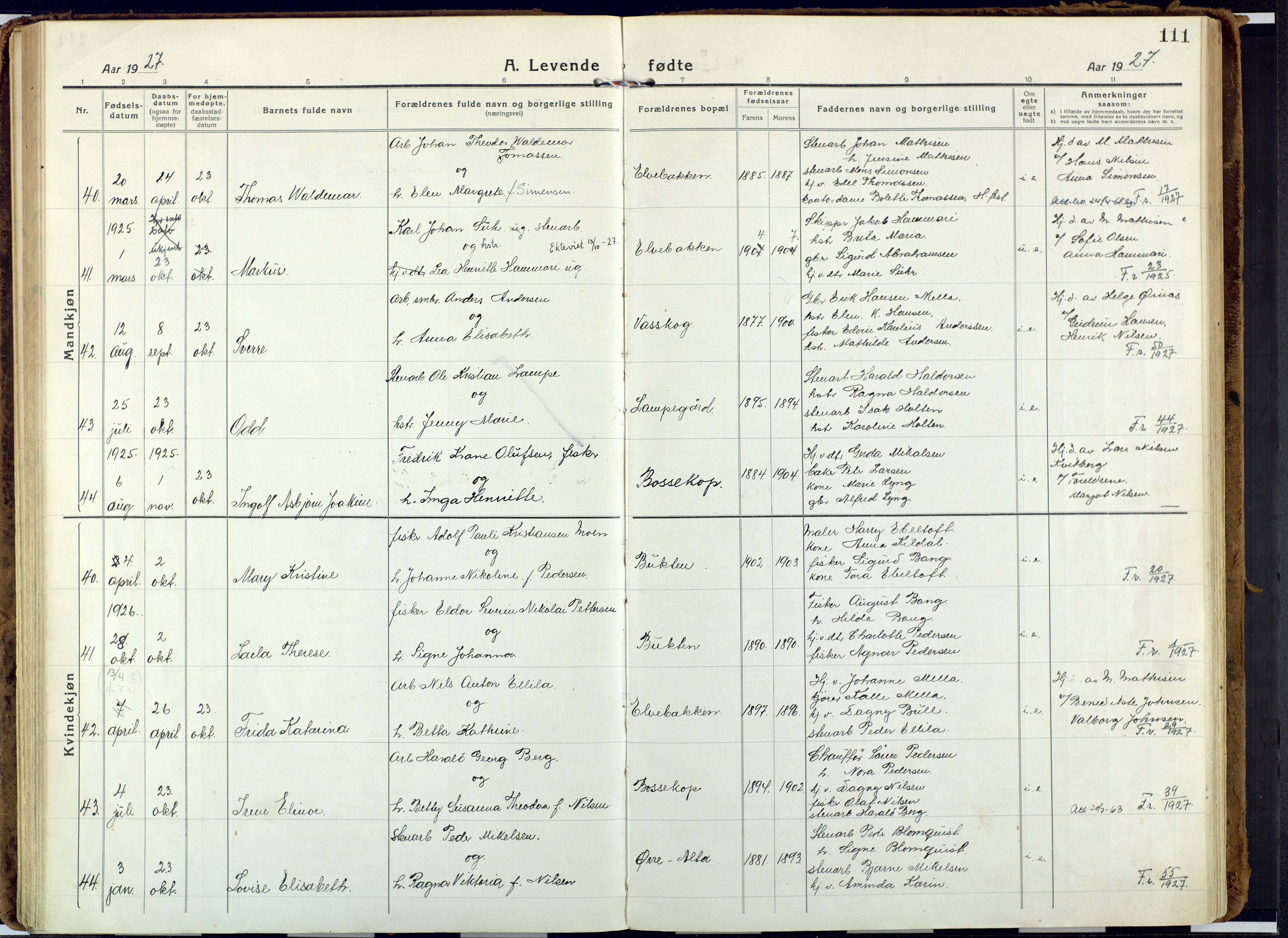 Alta sokneprestkontor, AV/SATØ-S-1338/H/Ha: Parish register (official) no. 6, 1918-1931, p. 111