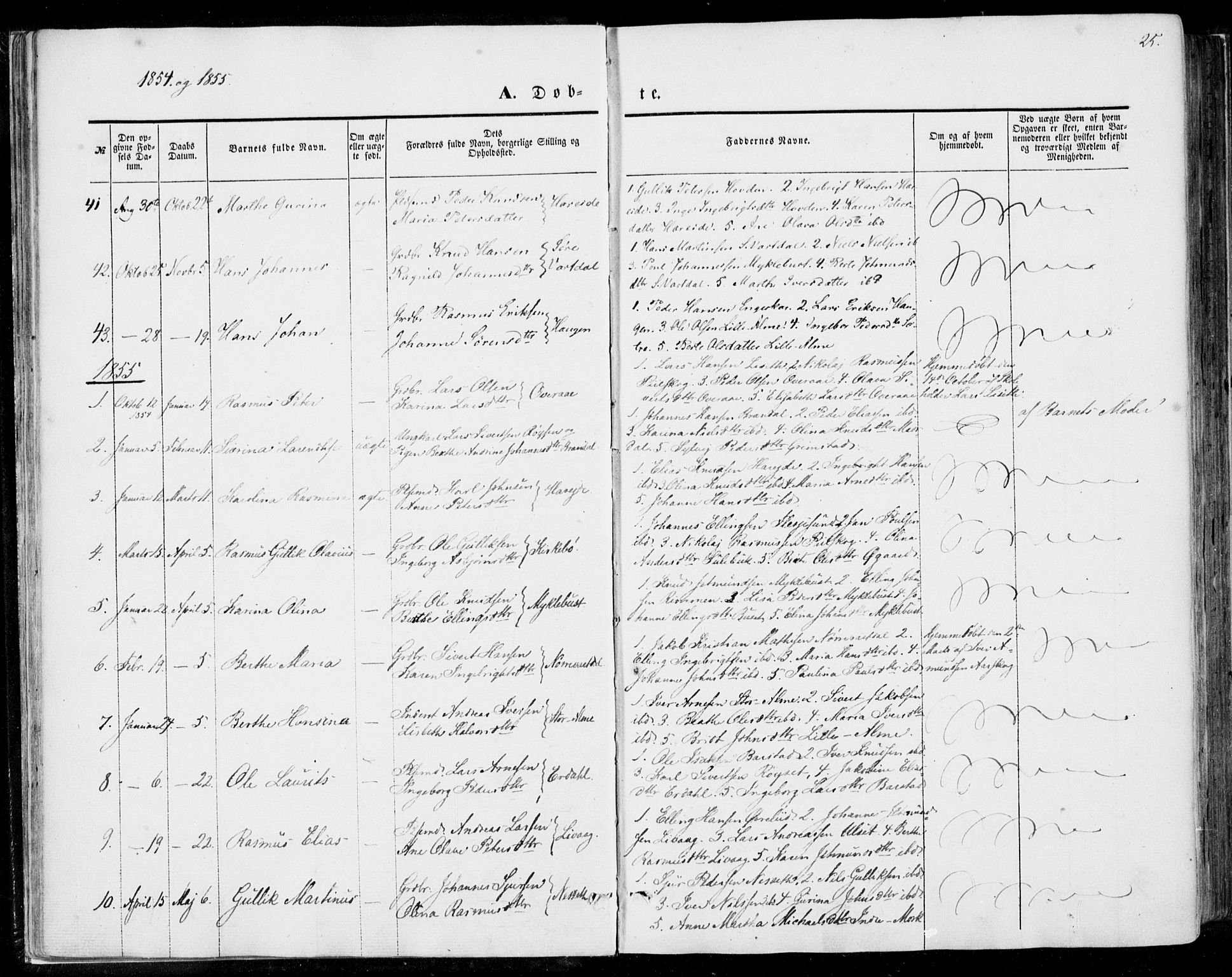 Ministerialprotokoller, klokkerbøker og fødselsregistre - Møre og Romsdal, SAT/A-1454/510/L0121: Parish register (official) no. 510A01, 1848-1877, p. 25