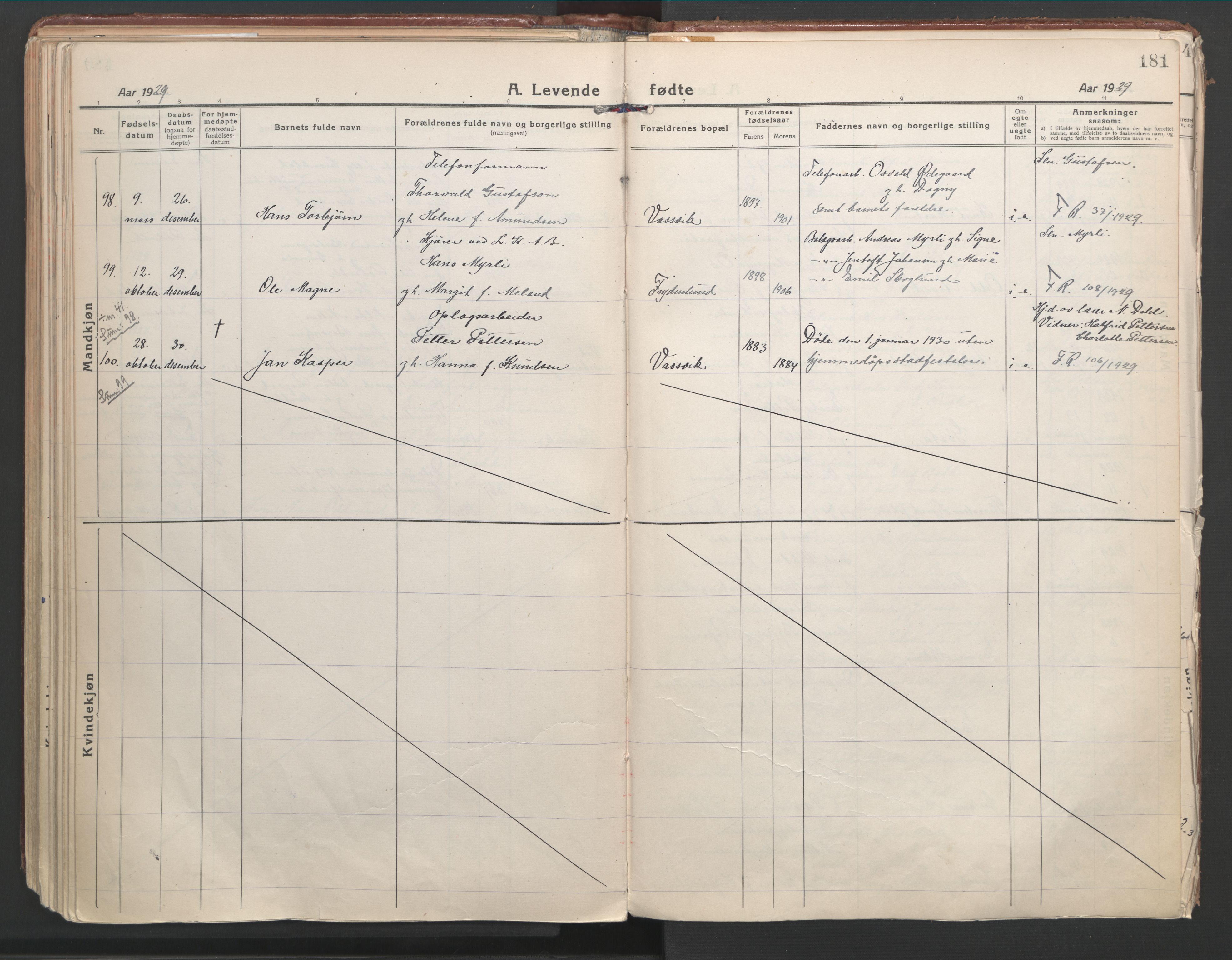 Ministerialprotokoller, klokkerbøker og fødselsregistre - Nordland, AV/SAT-A-1459/871/L1003: Parish register (official) no. 871A19, 1921-1930, p. 181