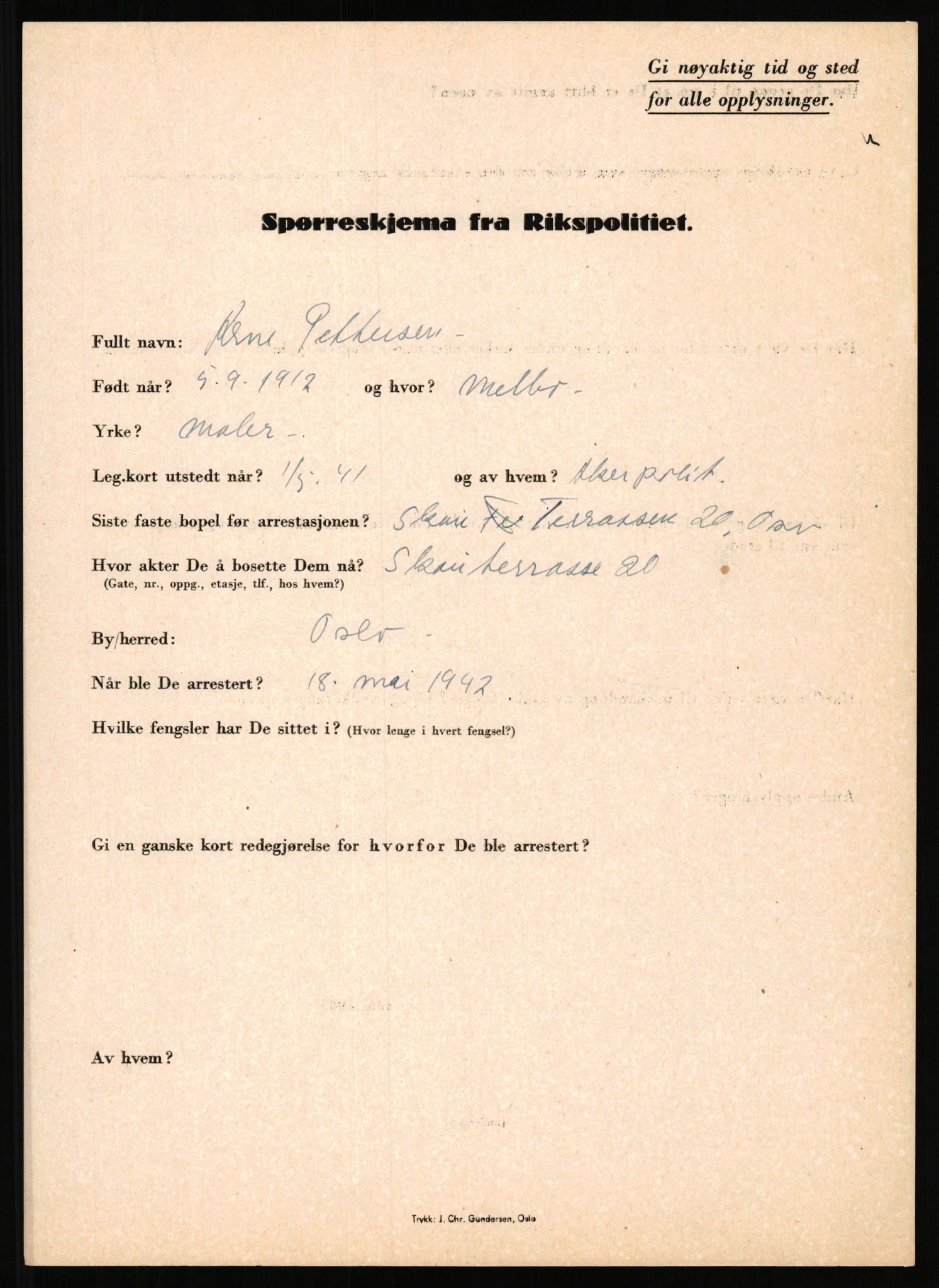 Rikspolitisjefen, AV/RA-S-1560/L/L0014: Pettersen, Aksel - Savosnick, Ernst, 1940-1945, p. 13