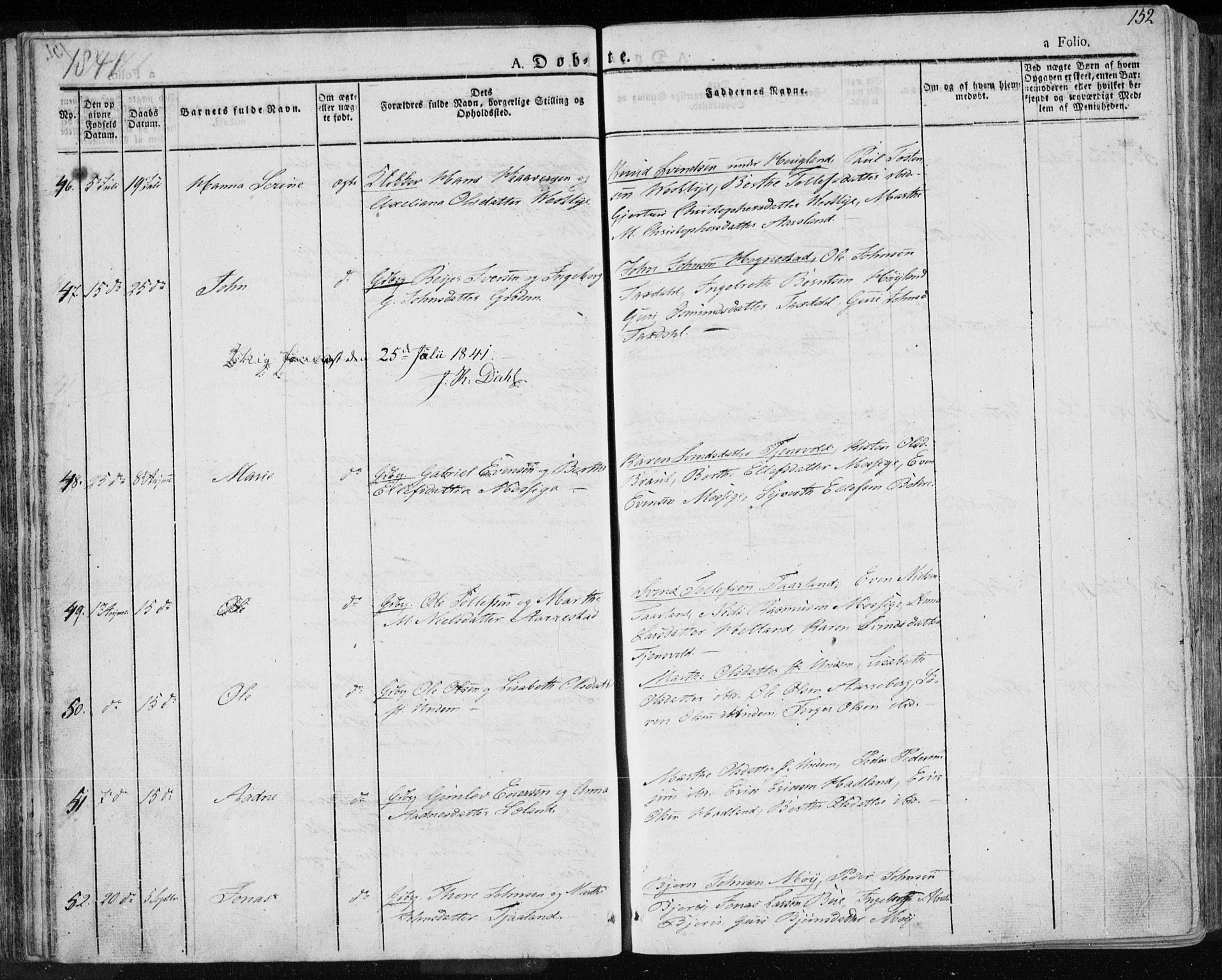 Lye sokneprestkontor, AV/SAST-A-101794/001/30BA/L0004: Parish register (official) no. A 4, 1826-1841, p. 152