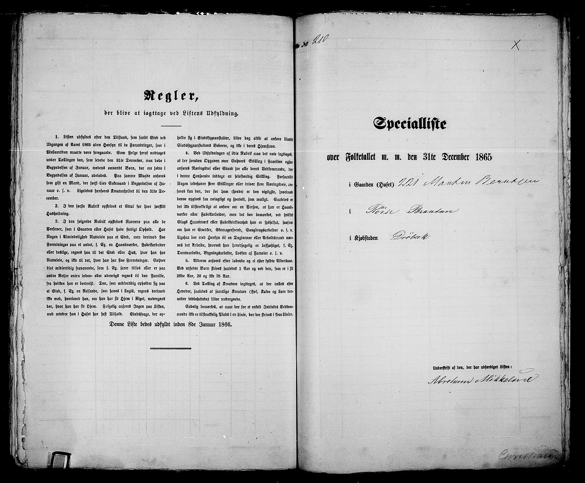 RA, 1865 census for Drøbak/Drøbak, 1865, p. 425