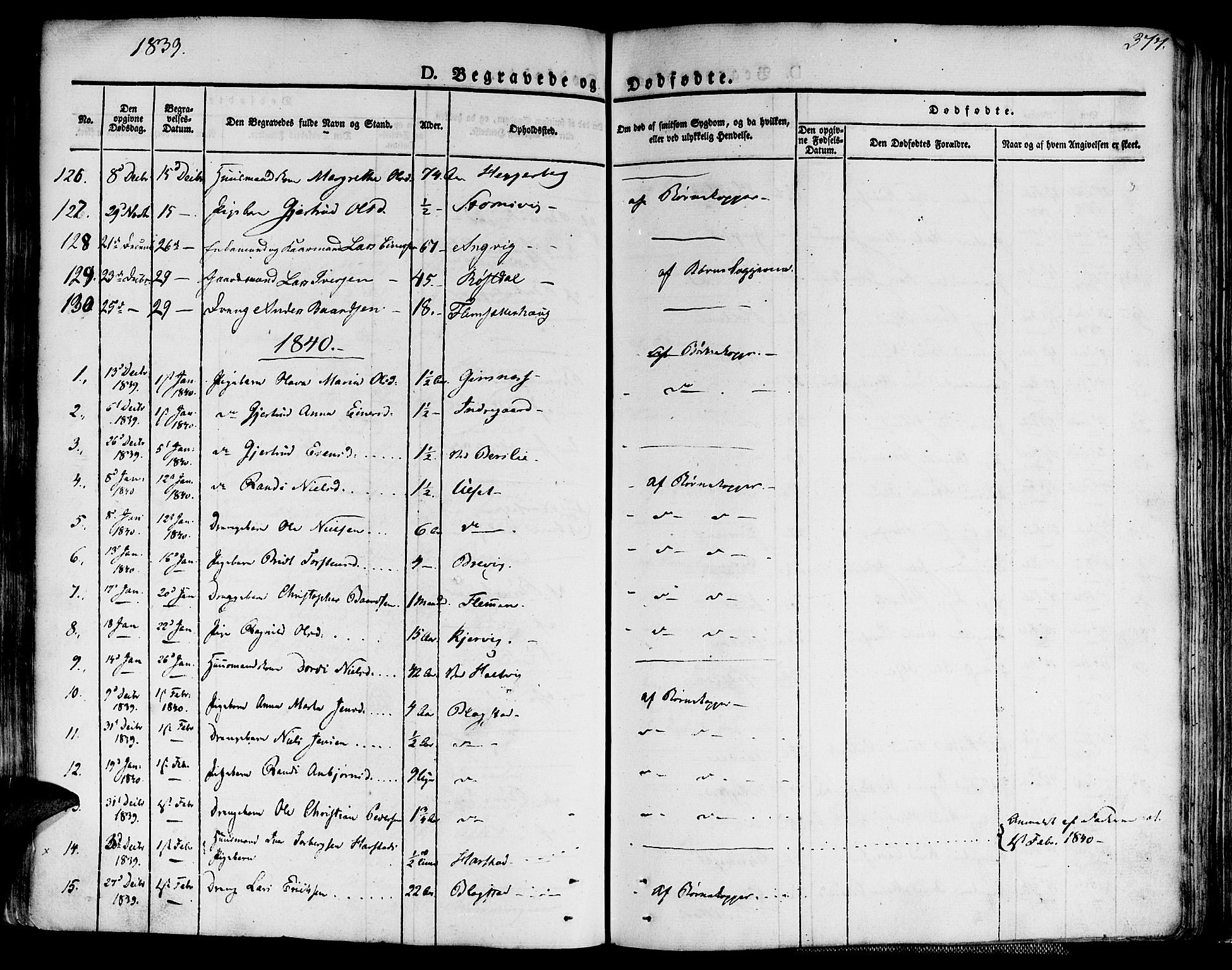 Ministerialprotokoller, klokkerbøker og fødselsregistre - Møre og Romsdal, SAT/A-1454/586/L0983: Parish register (official) no. 586A09, 1829-1843, p. 377