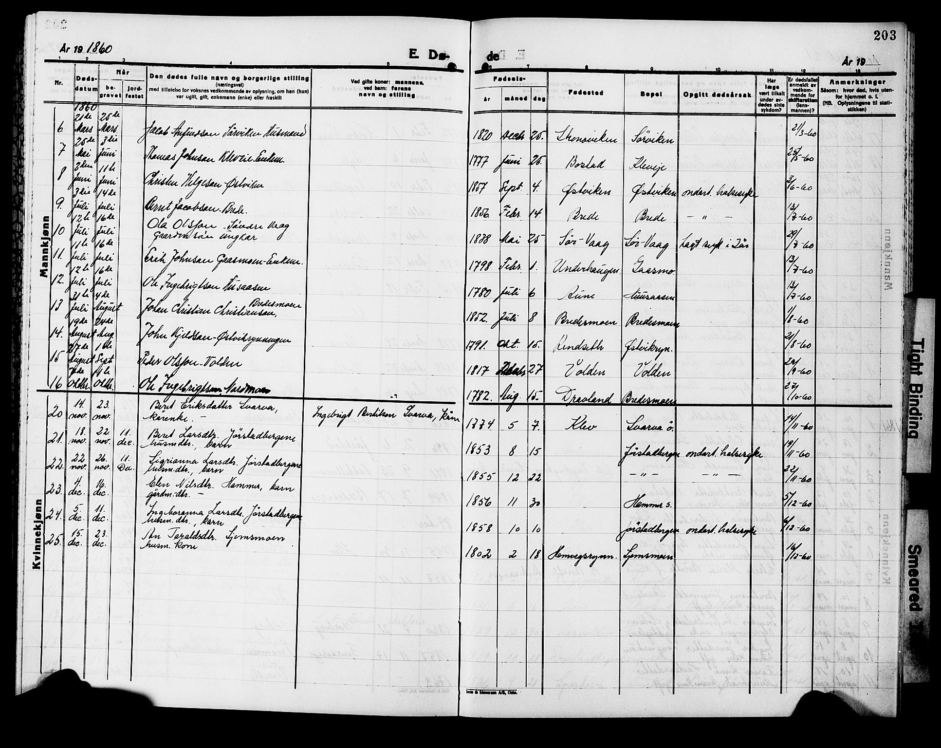 Ministerialprotokoller, klokkerbøker og fødselsregistre - Nord-Trøndelag, SAT/A-1458/749/L0485: Parish register (official) no. 749D01, 1857-1872, p. 203