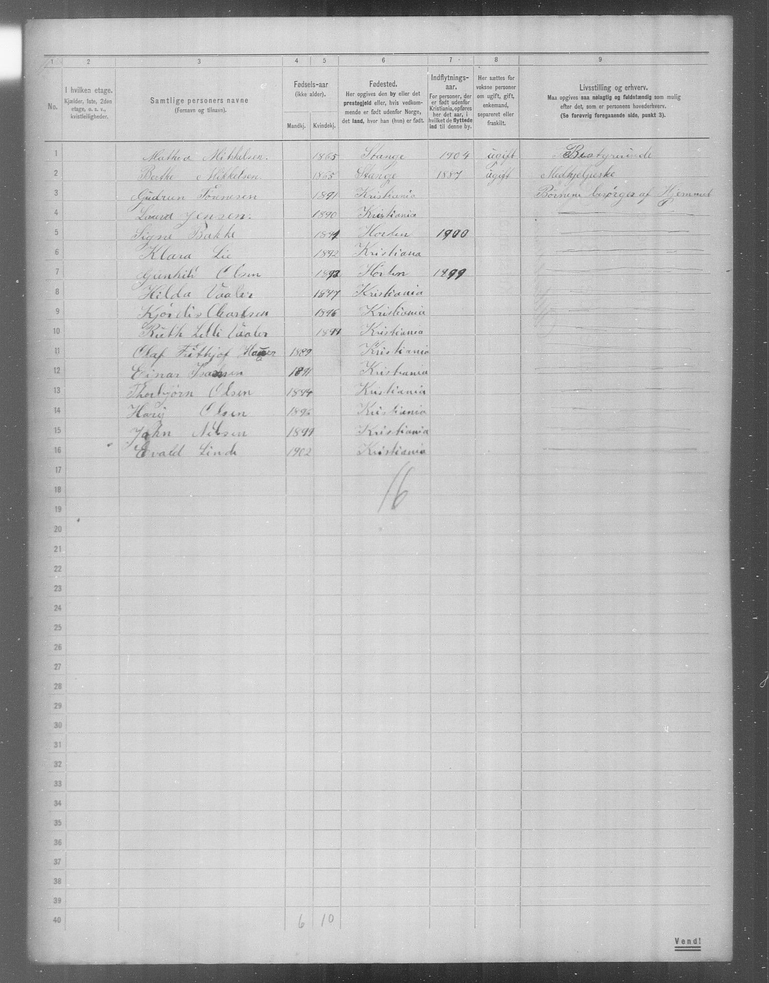 OBA, Municipal Census 1904 for Kristiania, 1904, p. 22585