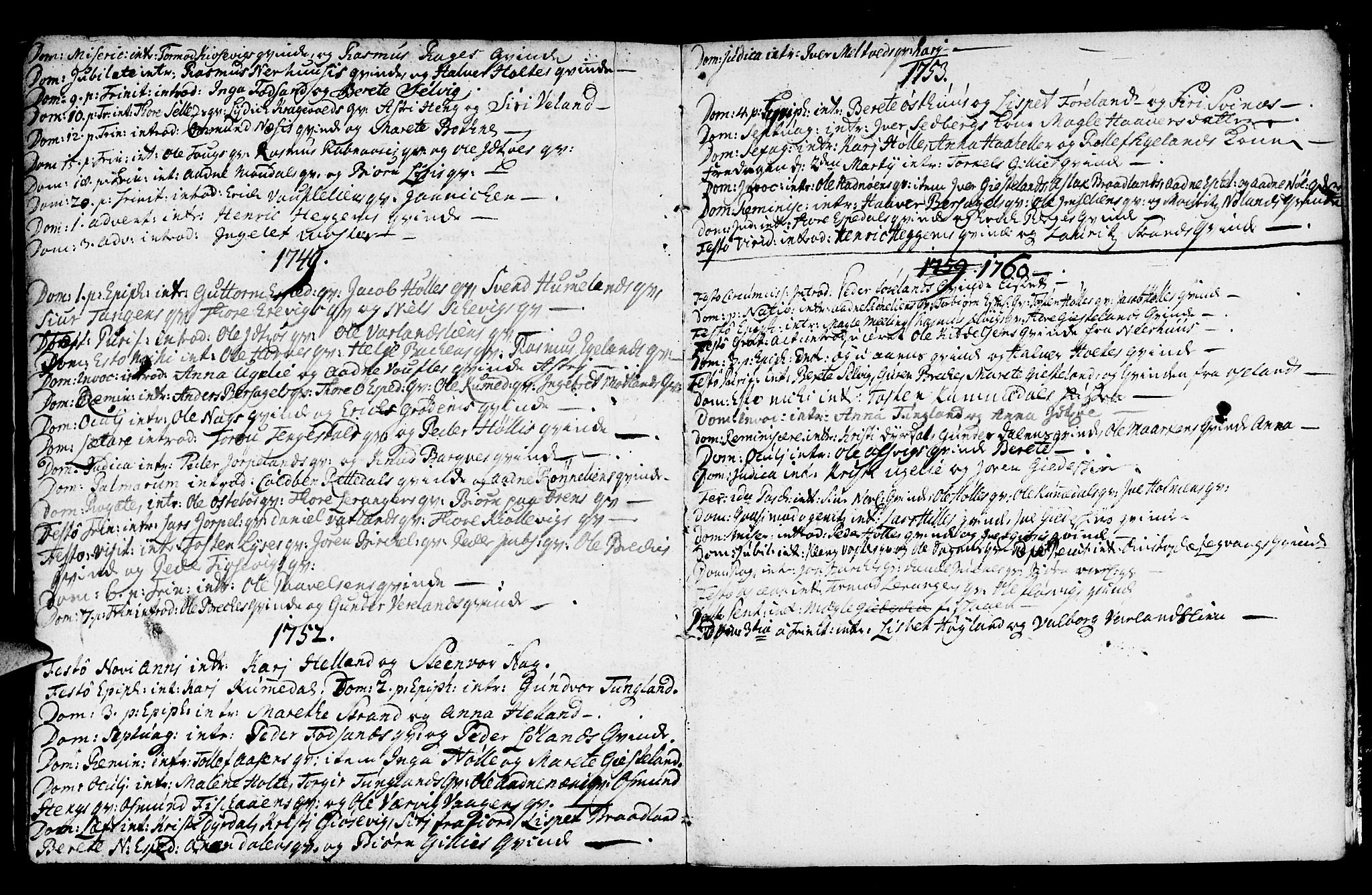 Strand sokneprestkontor, SAST/A-101828/H/Ha/Haa/L0002: Parish register (official) no. A 2, 1744-1768