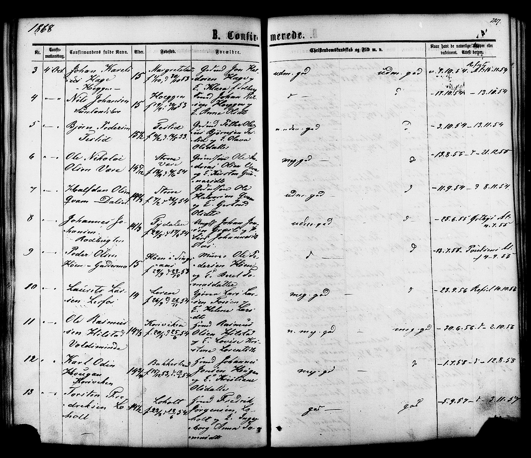 Ministerialprotokoller, klokkerbøker og fødselsregistre - Sør-Trøndelag, SAT/A-1456/606/L0293: Parish register (official) no. 606A08, 1866-1877, p. 227