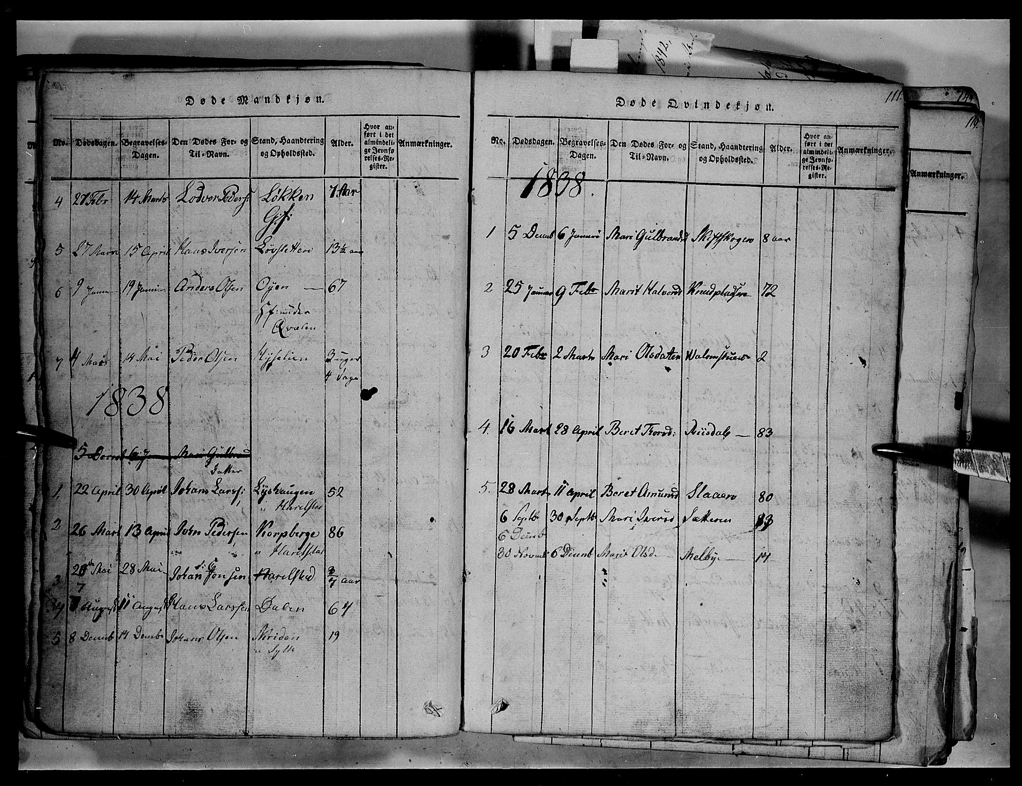 Fron prestekontor, SAH/PREST-078/H/Ha/Hab/L0003: Parish register (copy) no. 3, 1816-1850, p. 111