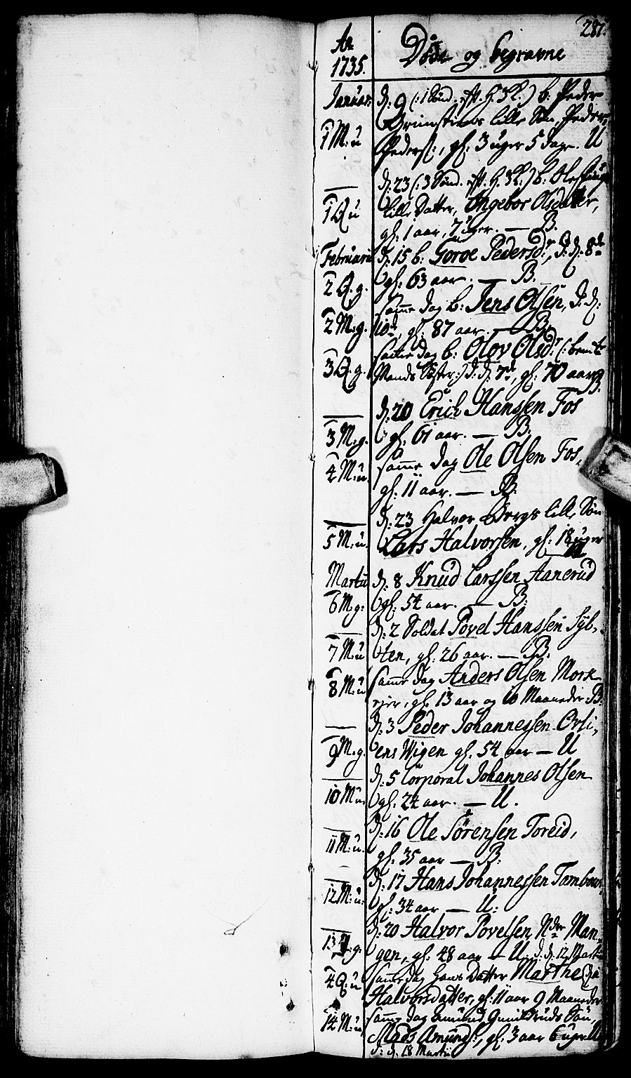 Aurskog prestekontor Kirkebøker, SAO/A-10304a/F/Fa/L0002: Parish register (official) no. I 2, 1735-1766, p. 281