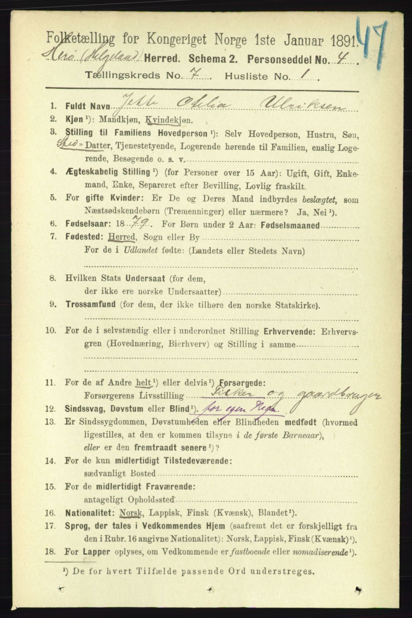 RA, 1891 census for 1818 Herøy, 1891, p. 2240