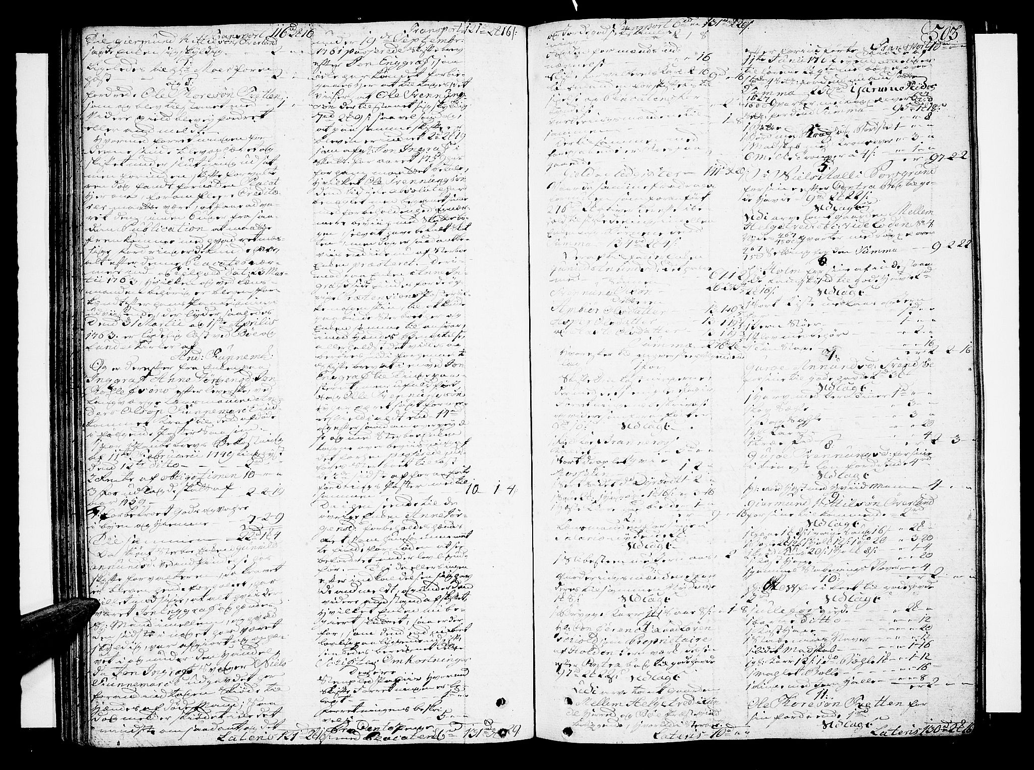Nedre Telemark sorenskriveri, AV/SAKO-A-135/H/Hb/Hba/L0014a: Skifteprotokoll, 1757-1764, p. 502b-503a