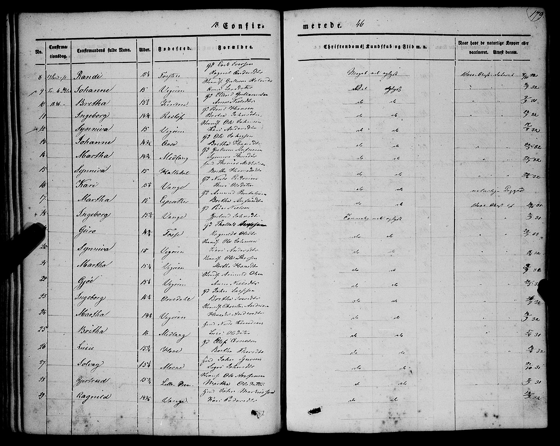 Vik sokneprestembete, AV/SAB-A-81501/H/Haa/Haaa/L0008: Parish register (official) no. A 8, 1846-1865, p. 179