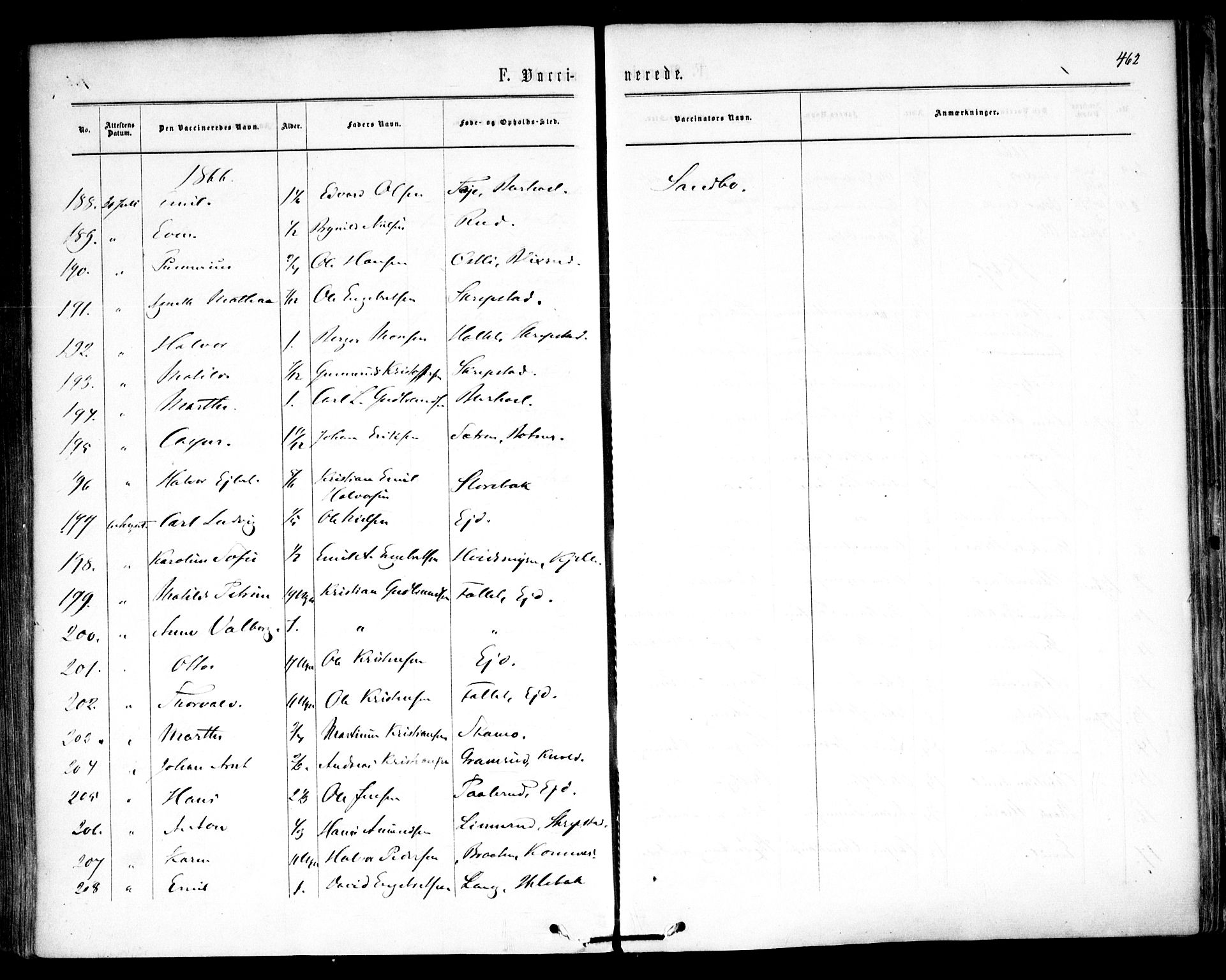 Høland prestekontor Kirkebøker, SAO/A-10346a/F/Fa/L0011: Parish register (official) no. I 11, 1862-1869, p. 462
