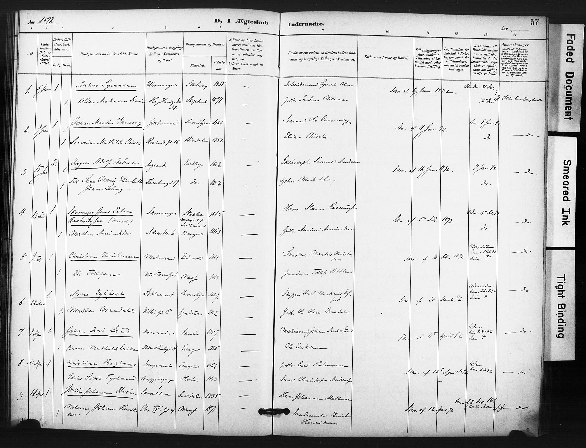 Trefoldighet prestekontor Kirkebøker, SAO/A-10882/F/Fg/L0001: Parish register (official) no. VII 1, 1892-1923, p. 57