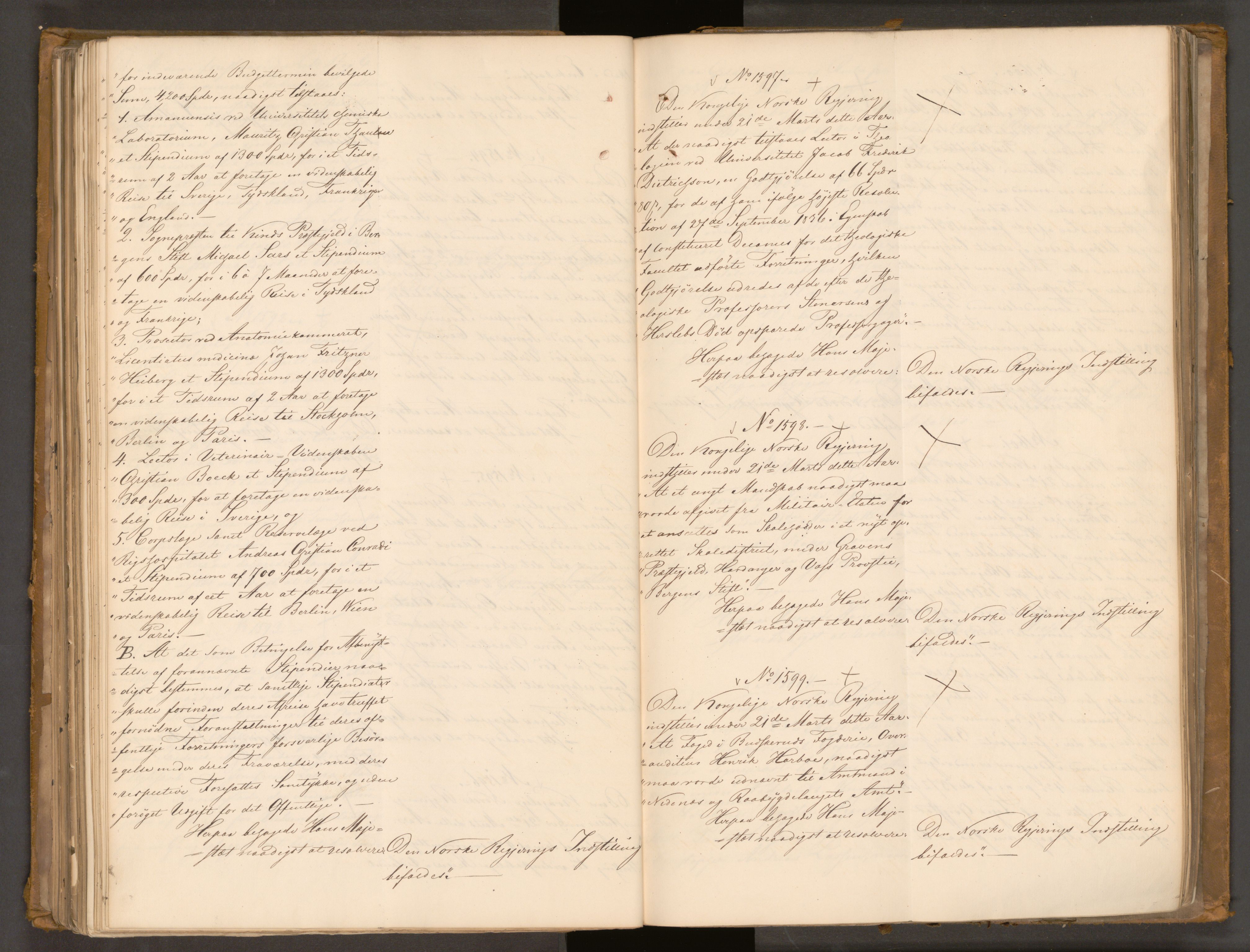 Statsrådssekretariatet, AV/RA-S-1001/A/Ab/L0044: Kgl. res. nr. 1193-1948, 1. halvår, 1837