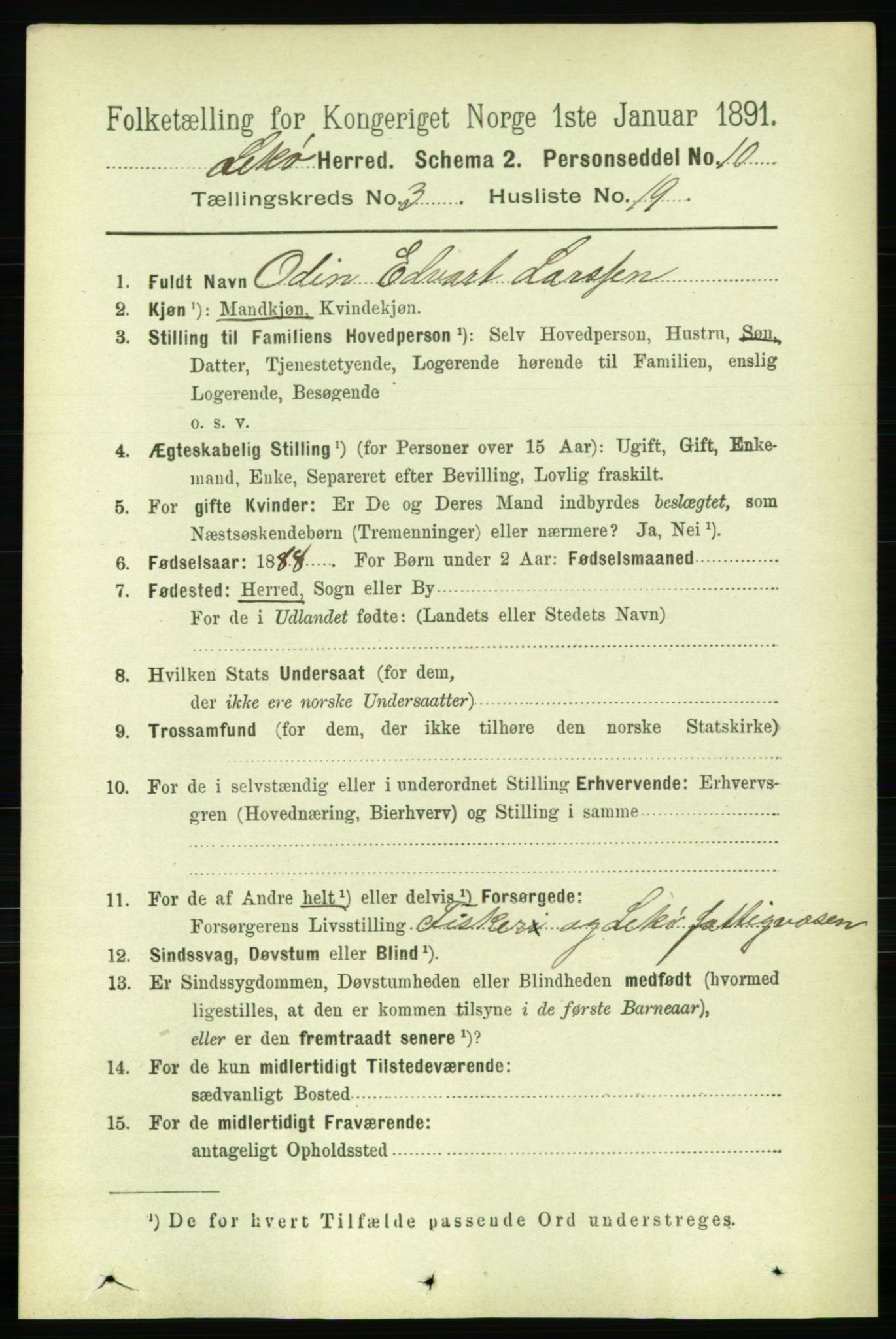 RA, 1891 census for 1755 Leka, 1891, p. 1529