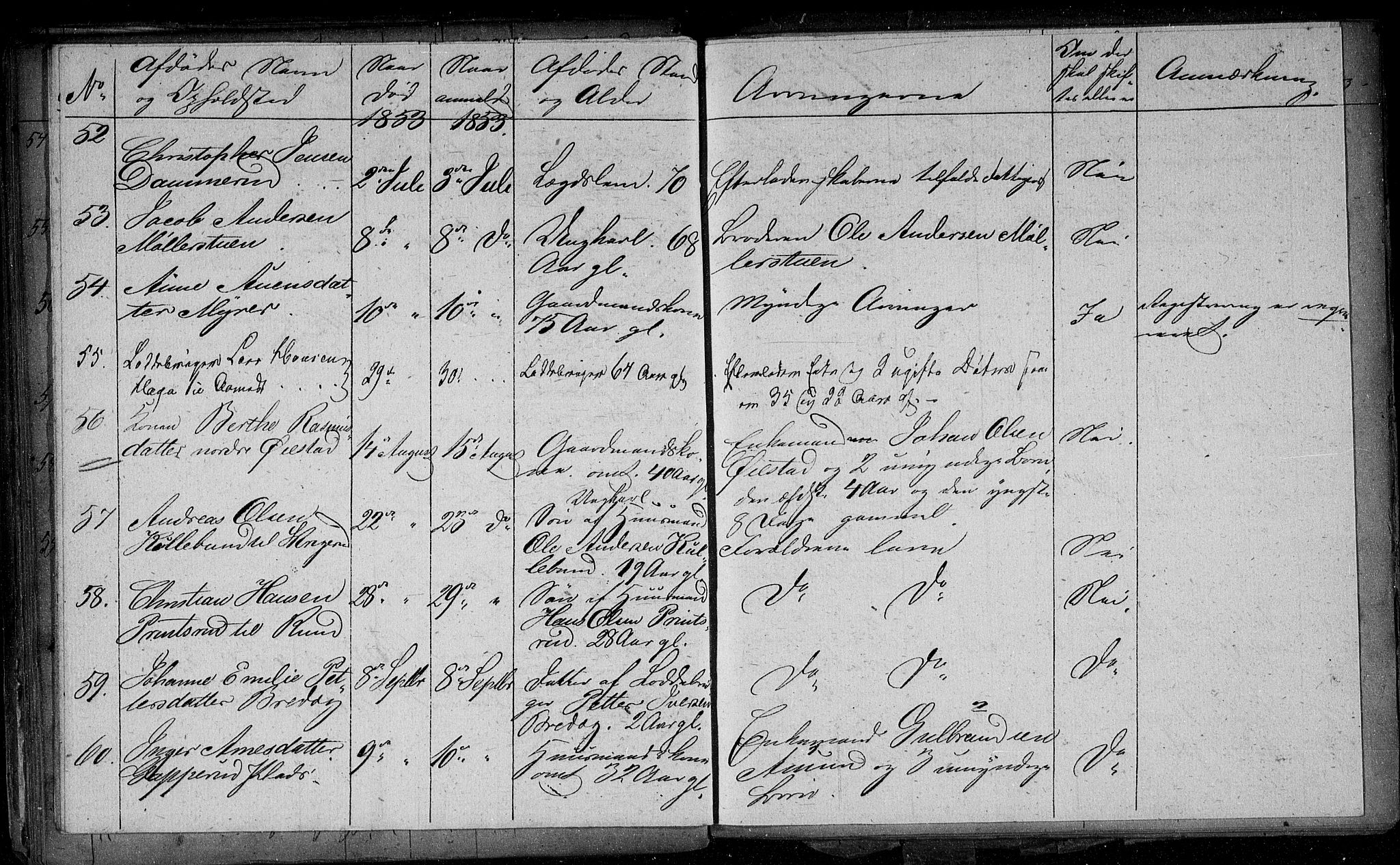 Trøgstad lensmannskontor, AV/SAO-A-10213b/H/Ha/L0001: Dødsanmeldelsesprotokoll, 1844-1855