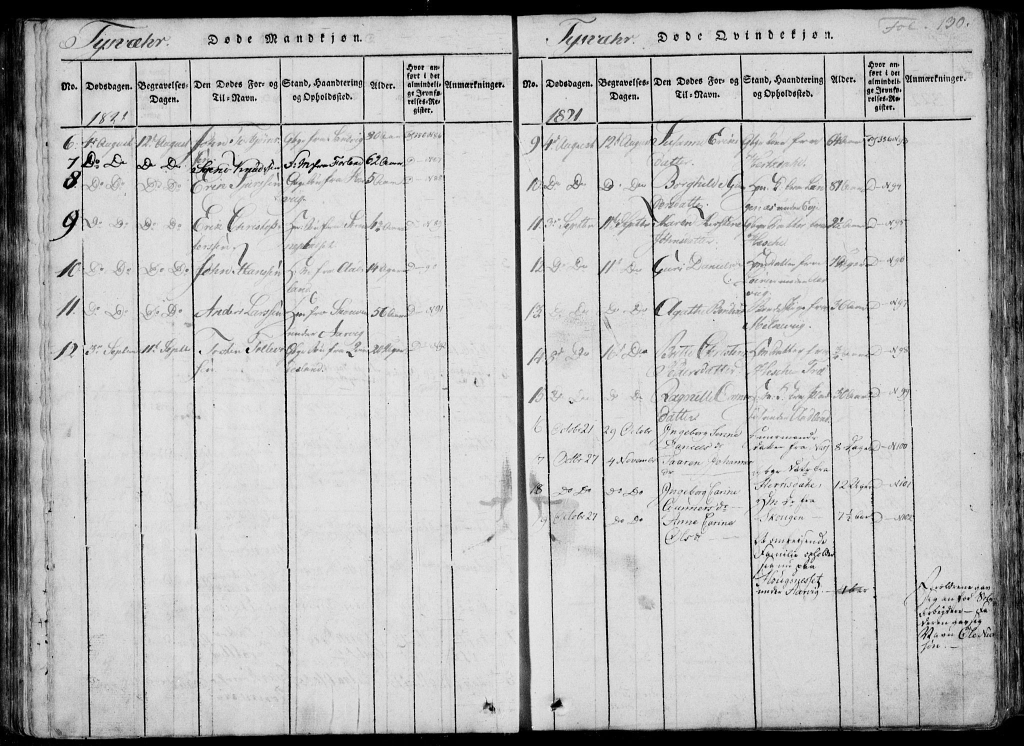 Skjold sokneprestkontor, SAST/A-101847/H/Ha/Haa/L0004: Parish register (official) no. A 4 /1, 1815-1830, p. 130