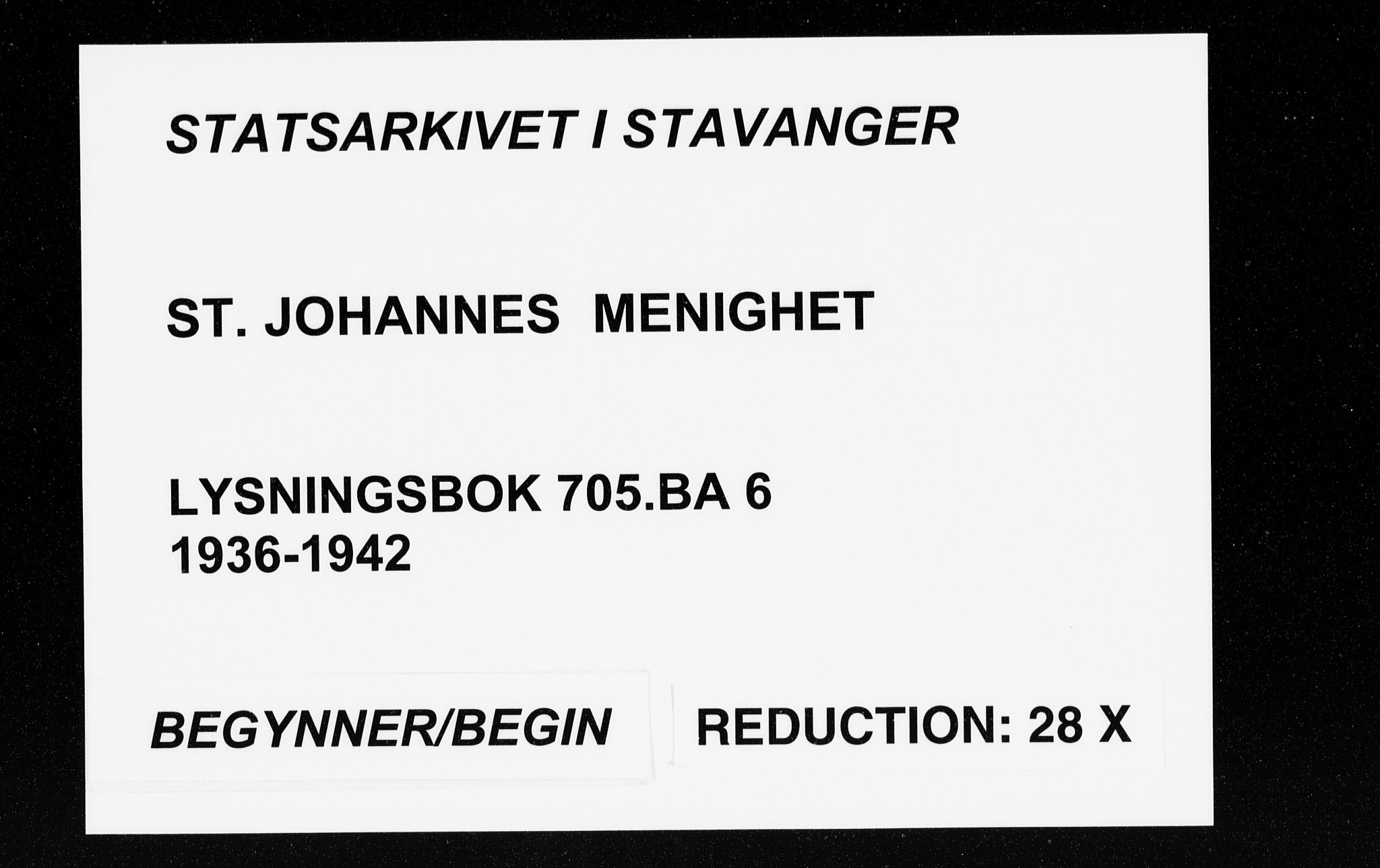 St. Johannes sokneprestkontor, SAST/A-101814/001/70/705BA/L0006: Banns register no. 6, 1936-1942