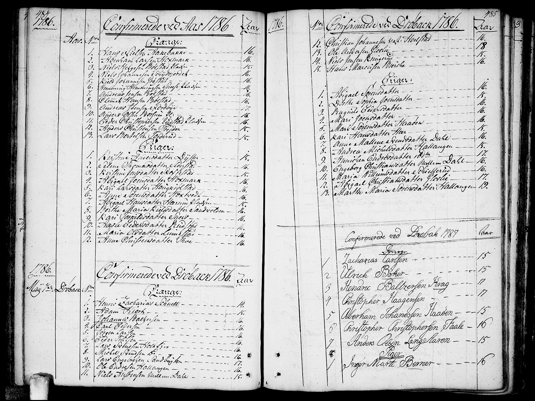 Ås prestekontor Kirkebøker, SAO/A-10894/F/Fa/L0002: Parish register (official) no. I 2, 1778-1813, p. 484-485