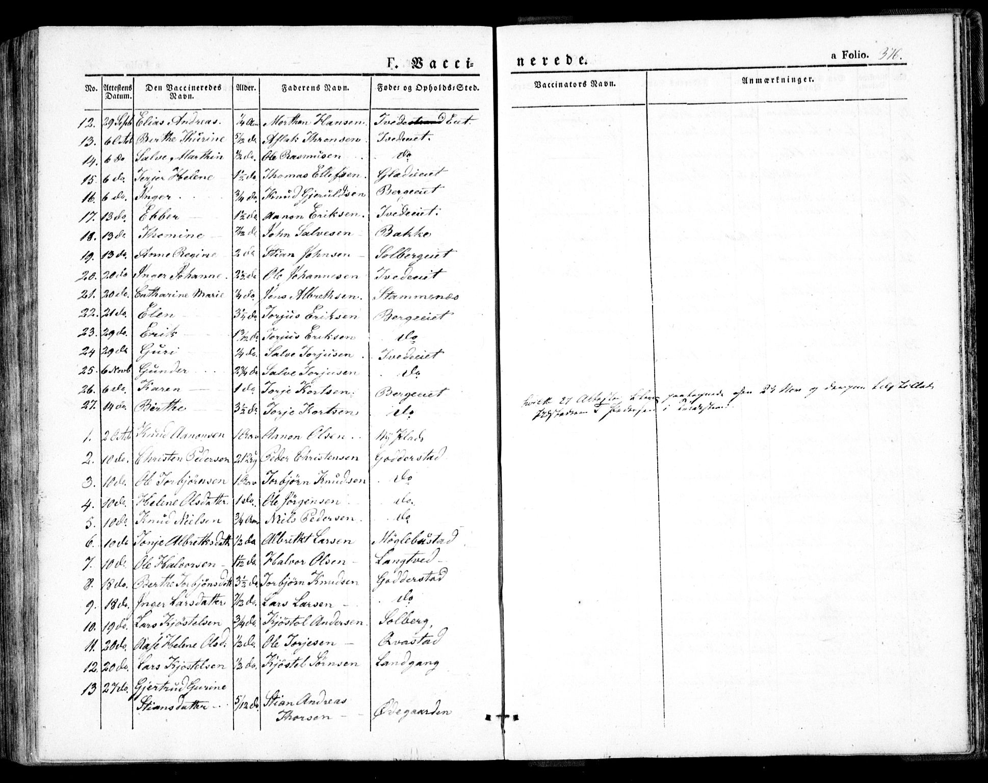 Holt sokneprestkontor, AV/SAK-1111-0021/F/Fa/L0007: Parish register (official) no. A 7, 1836-1848, p. 376