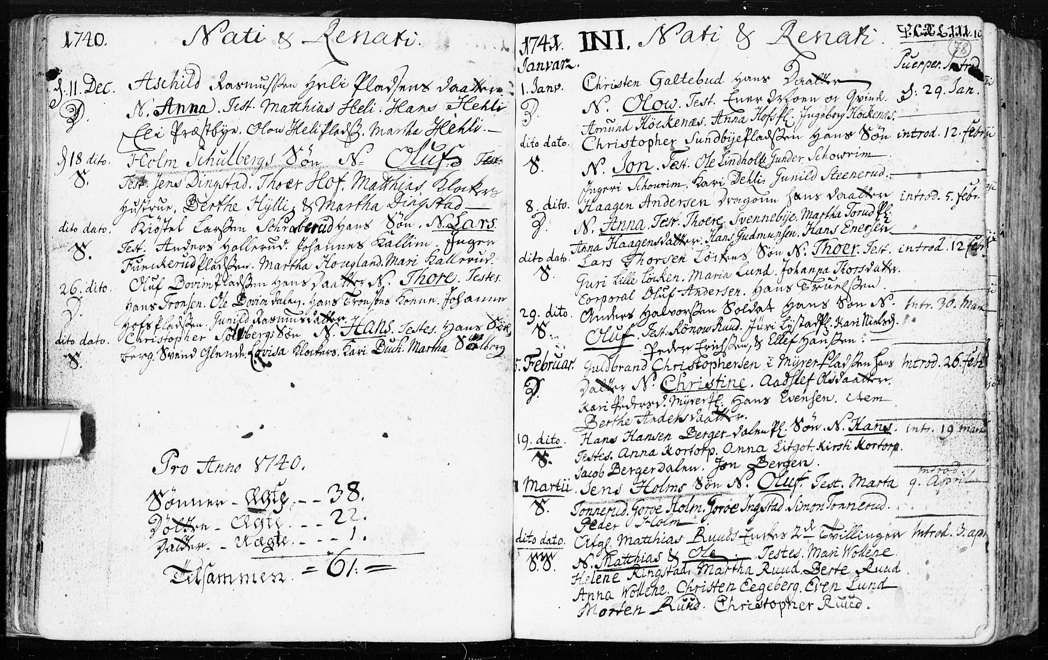 Spydeberg prestekontor Kirkebøker, AV/SAO-A-10924/F/Fa/L0002: Parish register (official) no. I 2, 1739-1780, p. 78