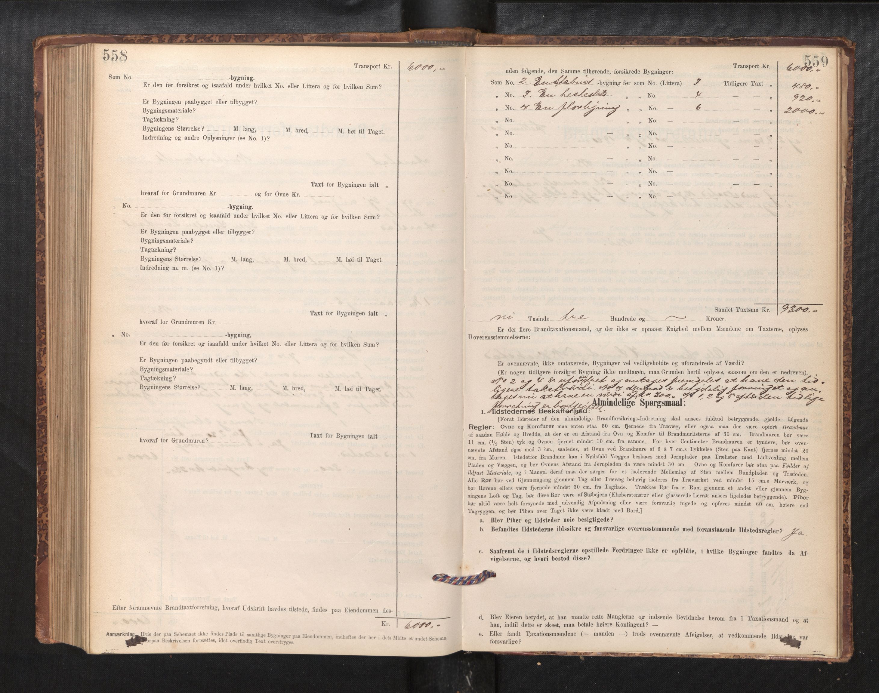 Lensmannen i Årstad, AV/SAB-A-36201/0012/L0011: Branntakstprotokoll,skjematakst, 1895-1901, p. 558-559
