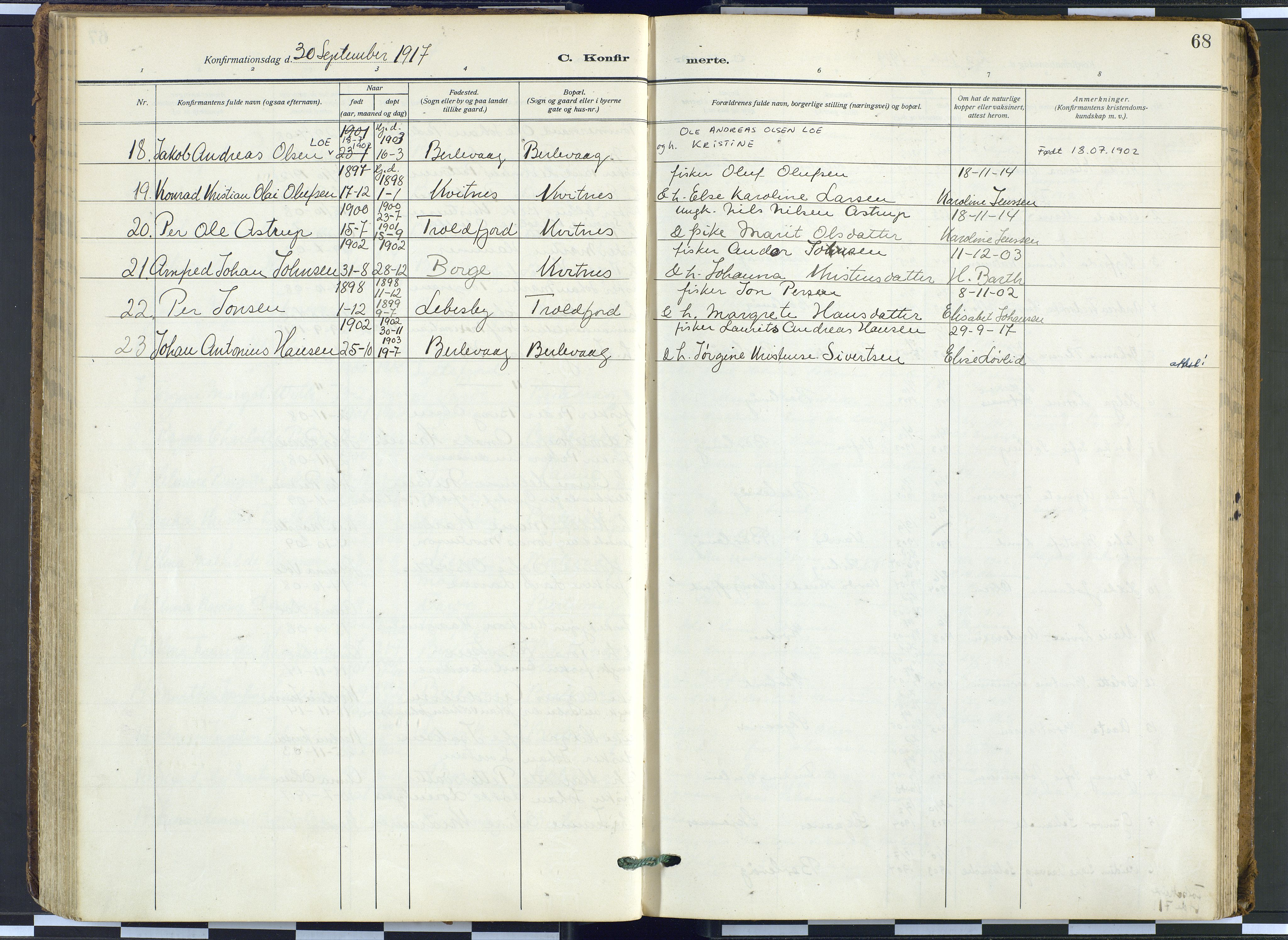 Tana sokneprestkontor, SATØ/S-1334/H/Ha: Parish register (official) no. 9, 1914-1930, p. 68