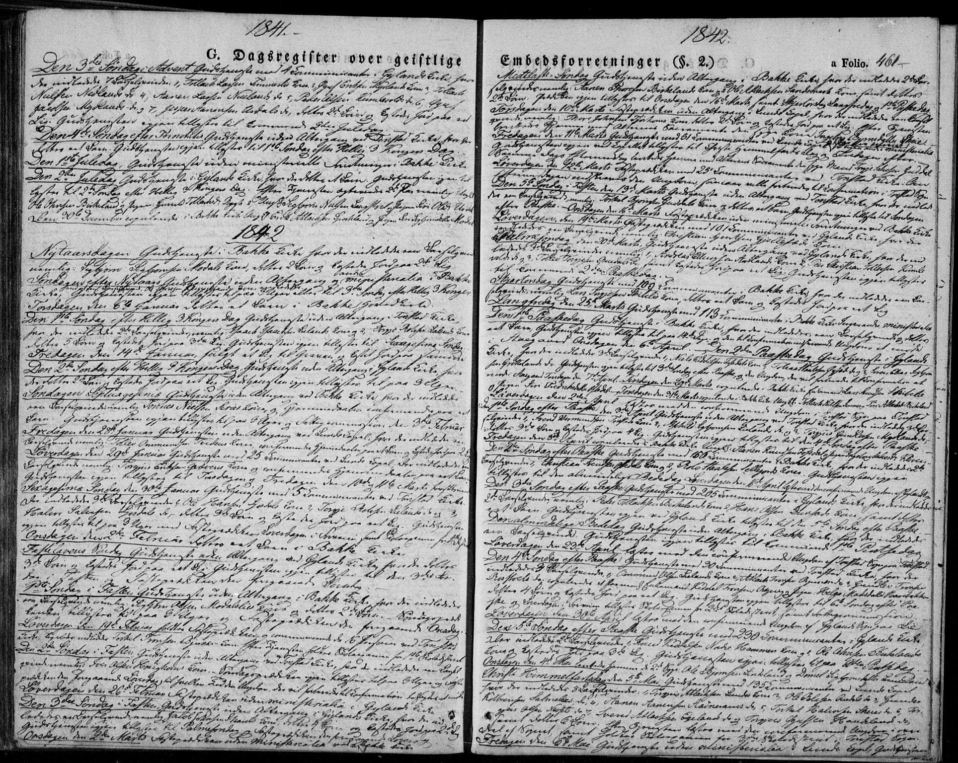 Bakke sokneprestkontor, SAK/1111-0002/F/Fa/Faa/L0004: Parish register (official) no. A 4, 1834-1846, p. 461