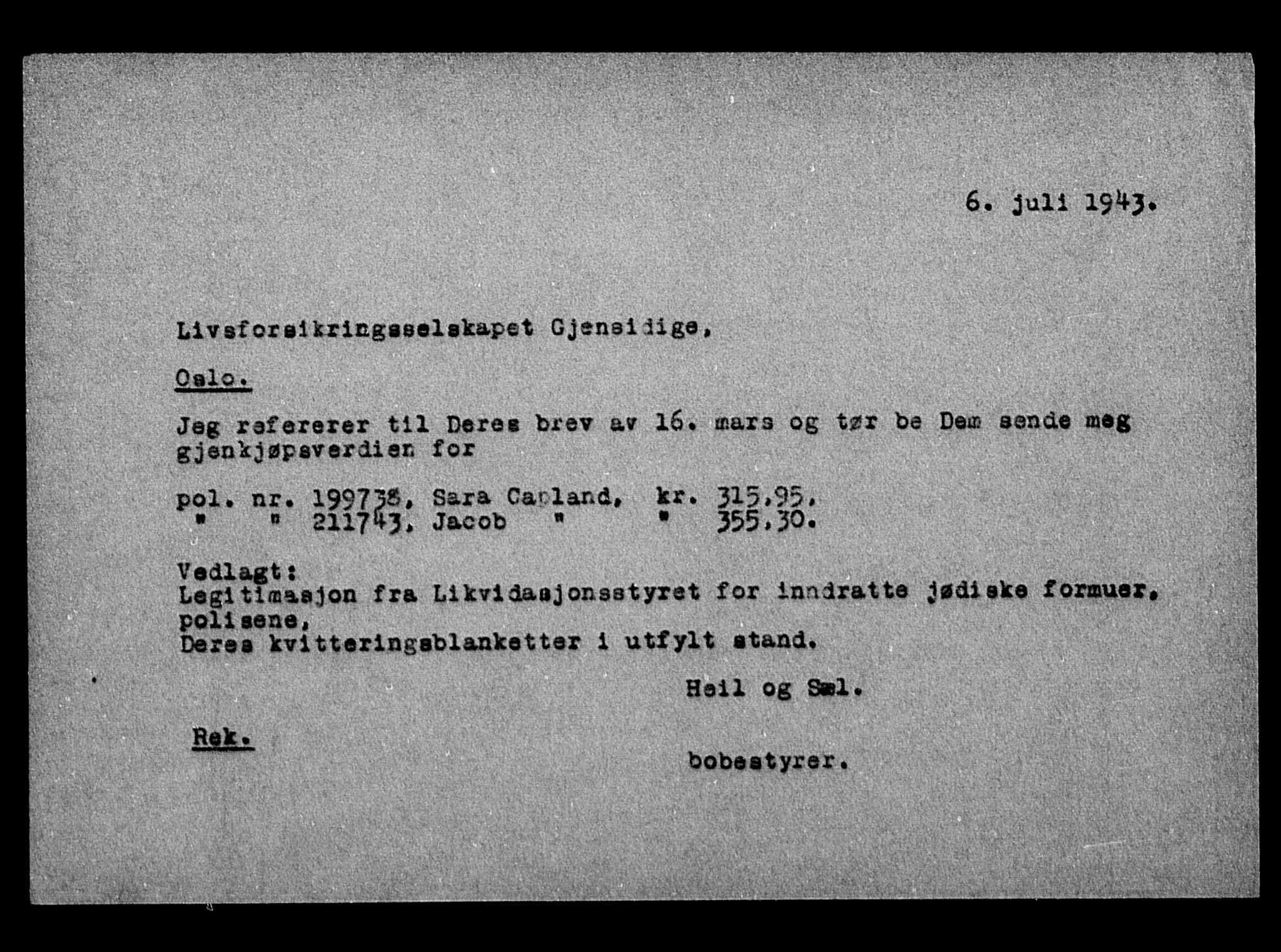 Justisdepartementet, Tilbakeføringskontoret for inndratte formuer, AV/RA-S-1564/H/Hc/Hcb/L0911: --, 1945-1947, p. 441