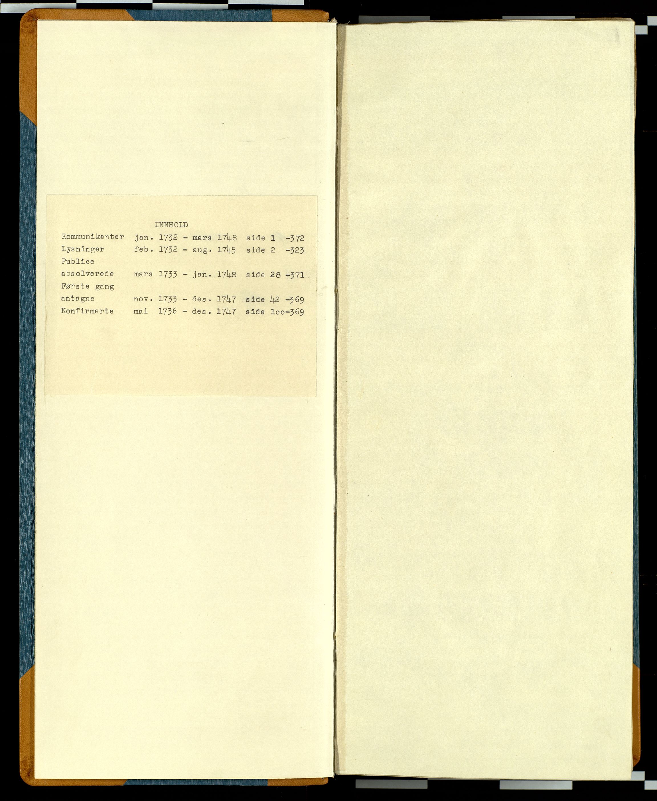 Lesja prestekontor, AV/SAH-PREST-068/H/Hb/L0001: Communicants register no. 1, 1732-1748