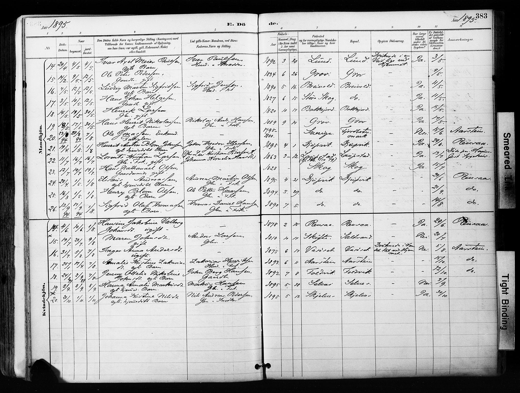 Ibestad sokneprestembete, AV/SATØ-S-0077/H/Ha/Haa/L0012kirke: Parish register (official) no. 12, 1890-1900, p. 383