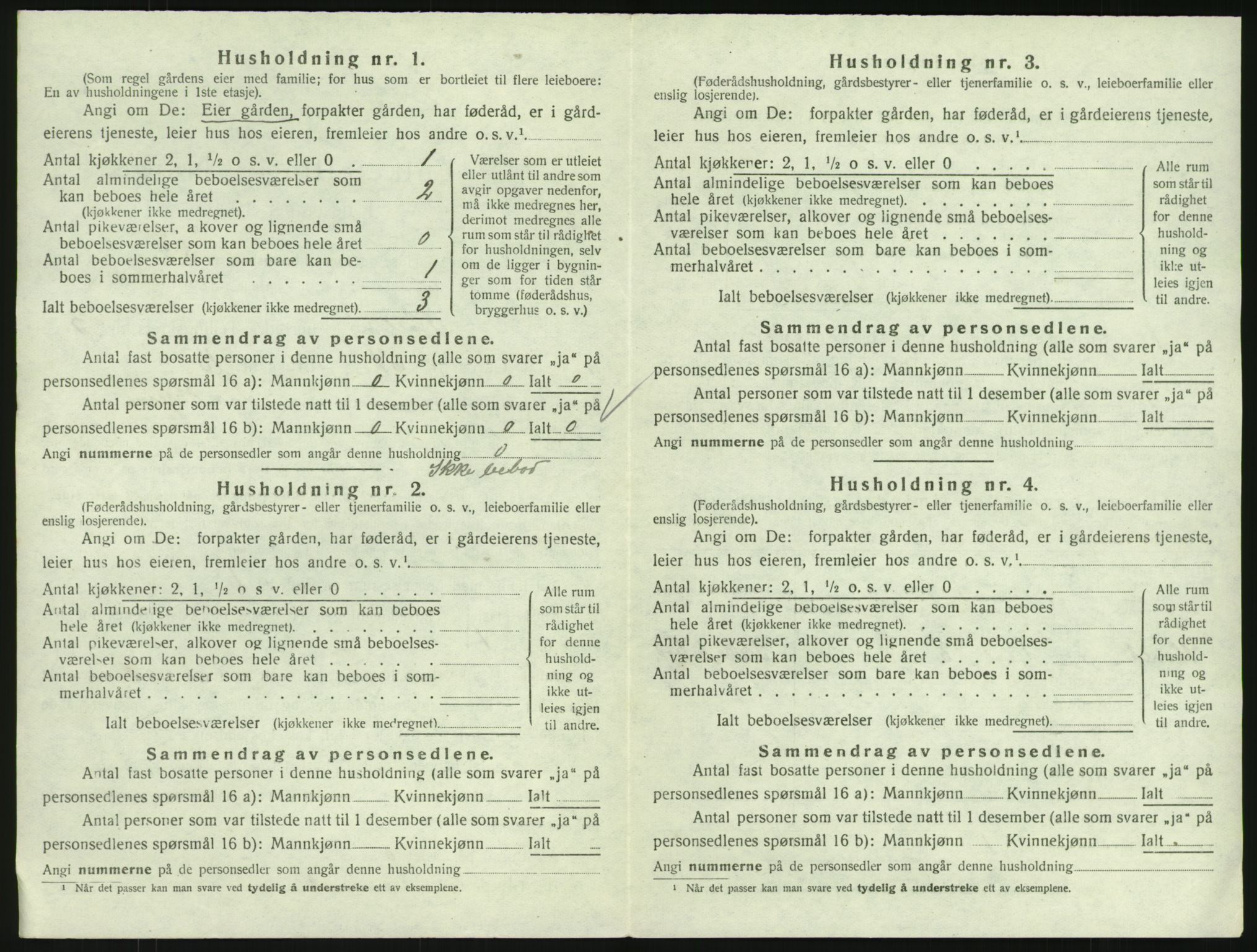 SAKO, 1920 census for Tjølling, 1920, p. 1070