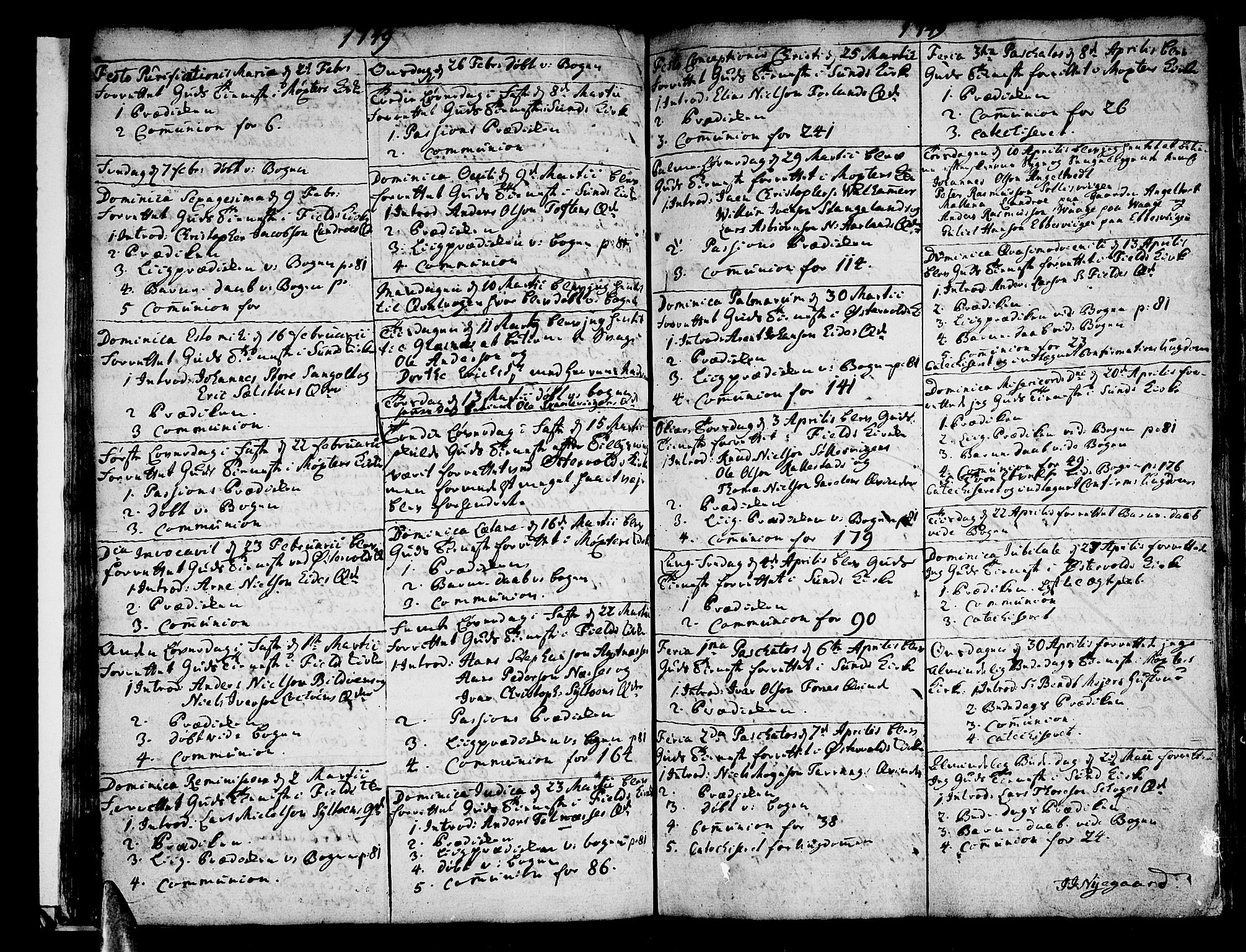 Sund sokneprestembete, AV/SAB-A-99930: Parish register (official) no. A 3, 1740-1769