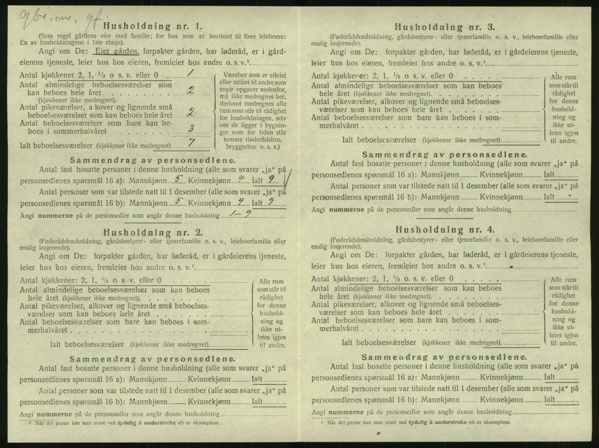 SAT, 1920 census for Hattfjelldal, 1920, p. 71