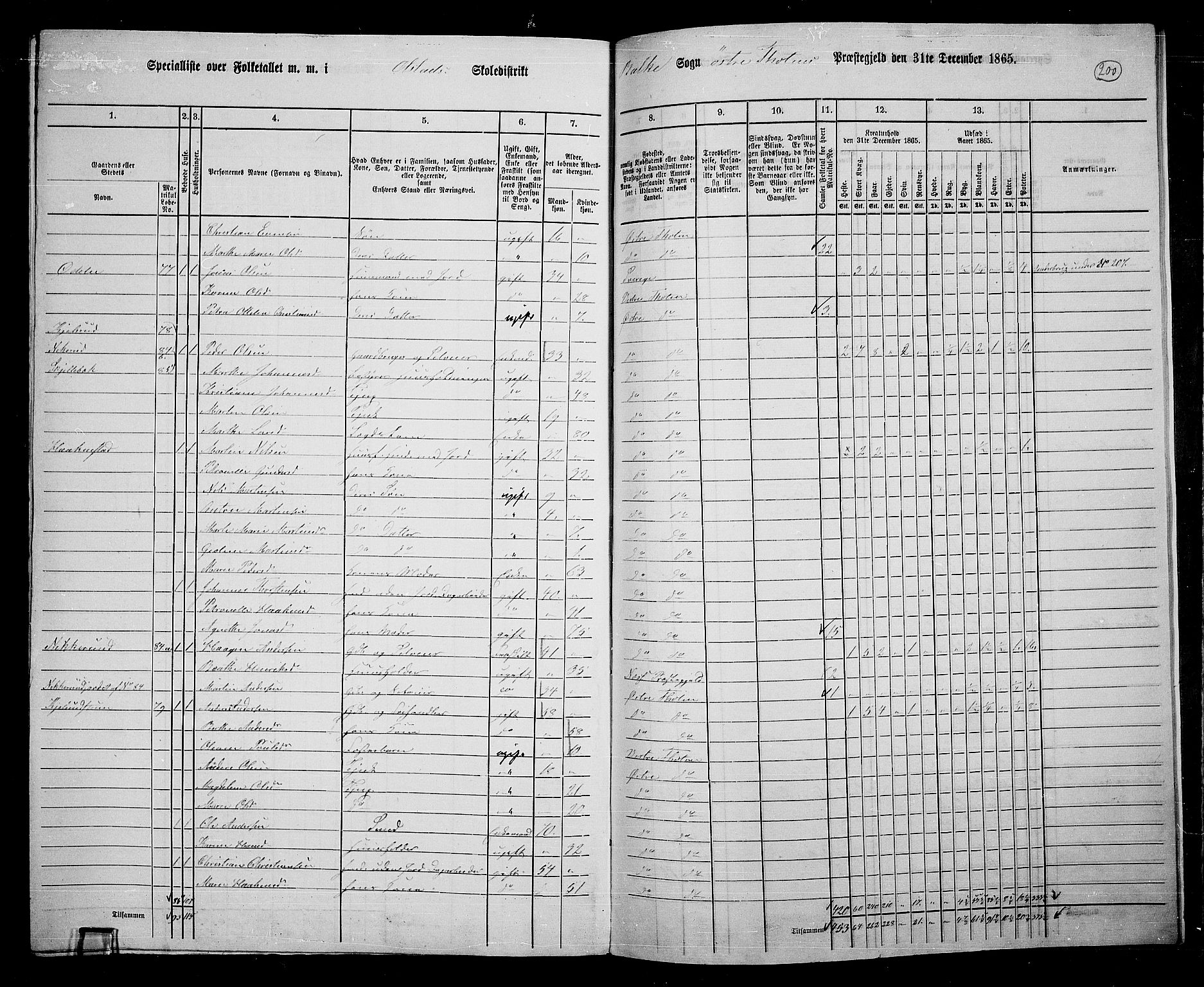 RA, 1865 census for Østre Toten, 1865, p. 312