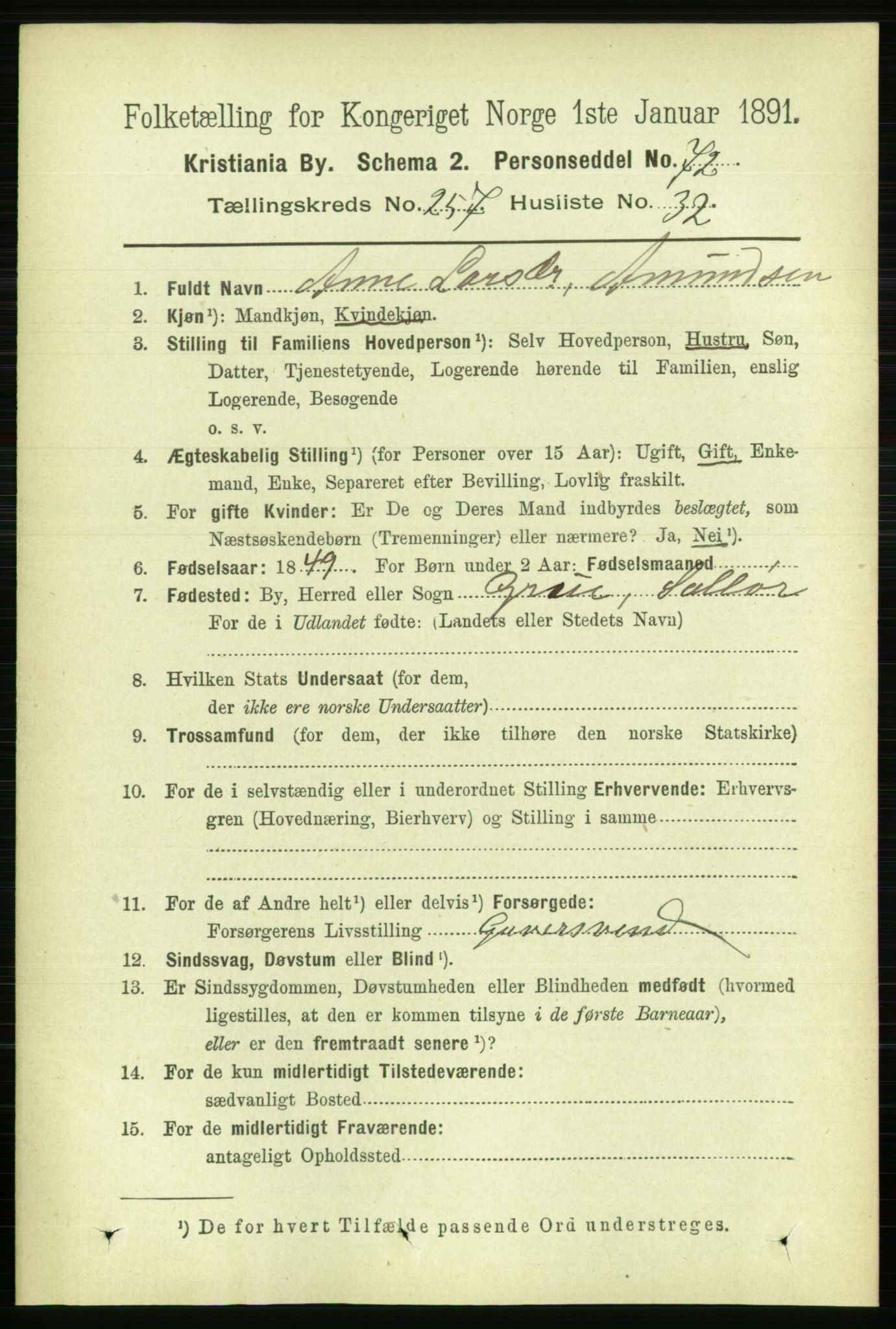 RA, 1891 census for 0301 Kristiania, 1891, p. 156987