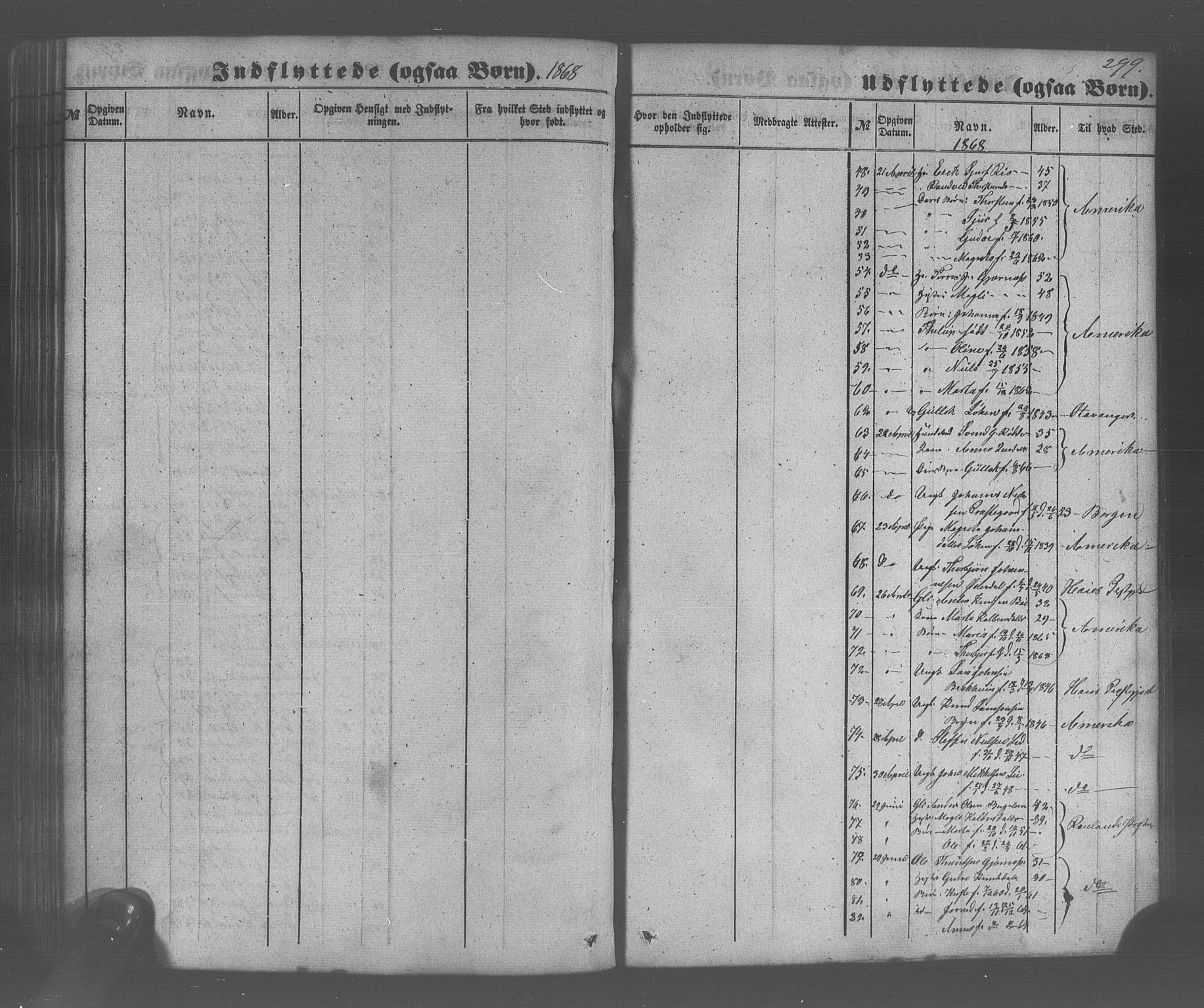 Voss sokneprestembete, AV/SAB-A-79001/H/Haa: Parish register (official) no. A 20, 1855-1886, p. 299