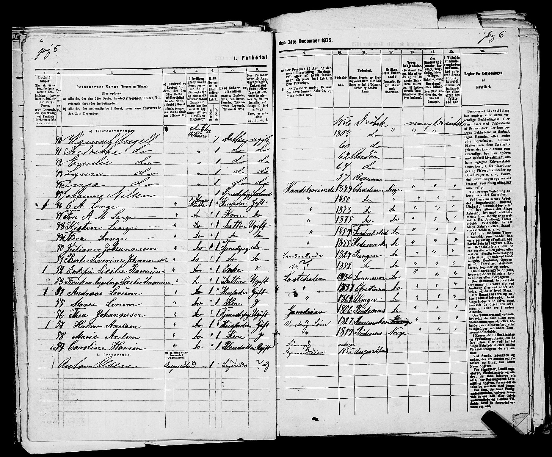 RA, 1875 census for 0301 Kristiania, 1875, p. 1784