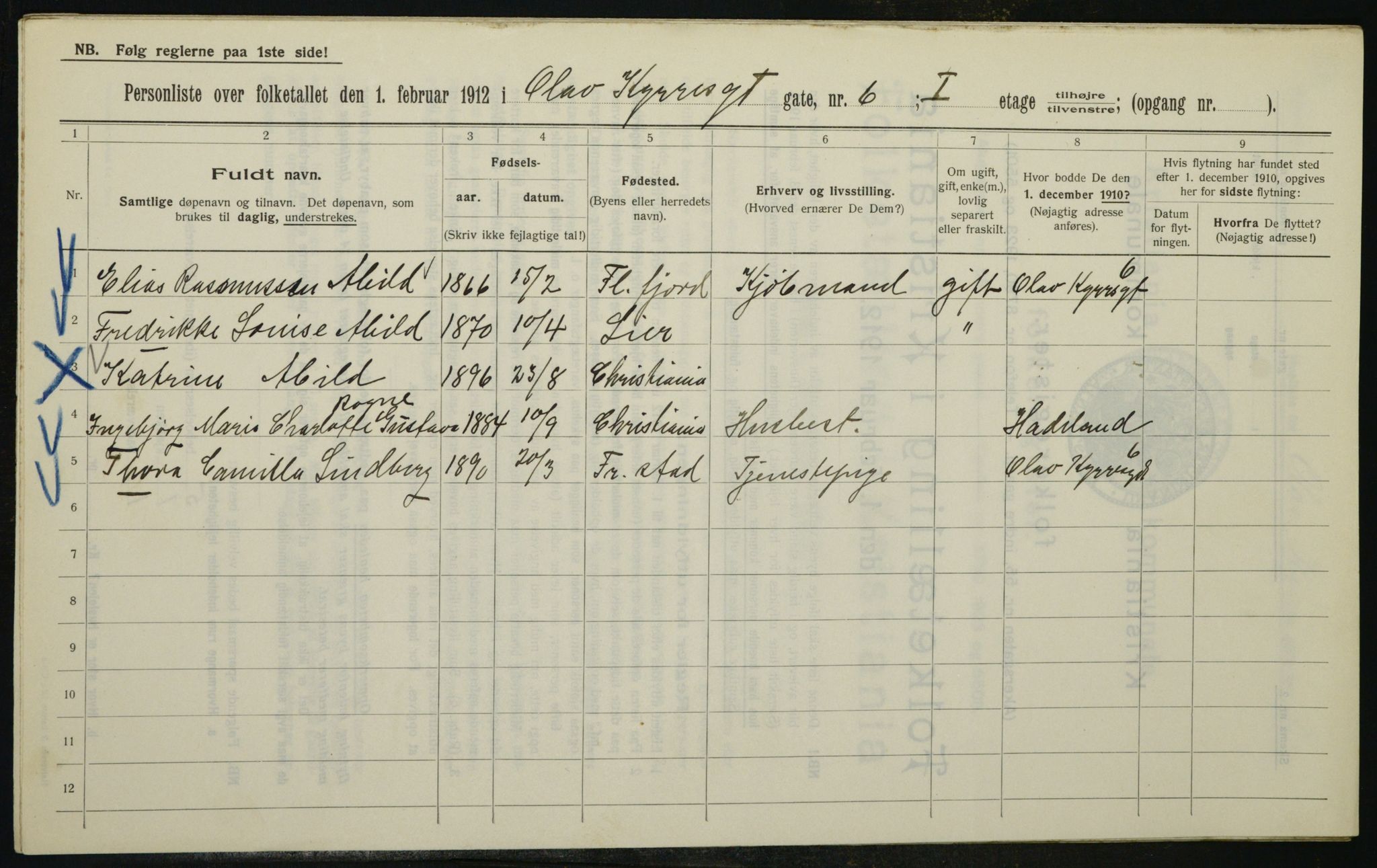 OBA, Municipal Census 1912 for Kristiania, 1912, p. 75965