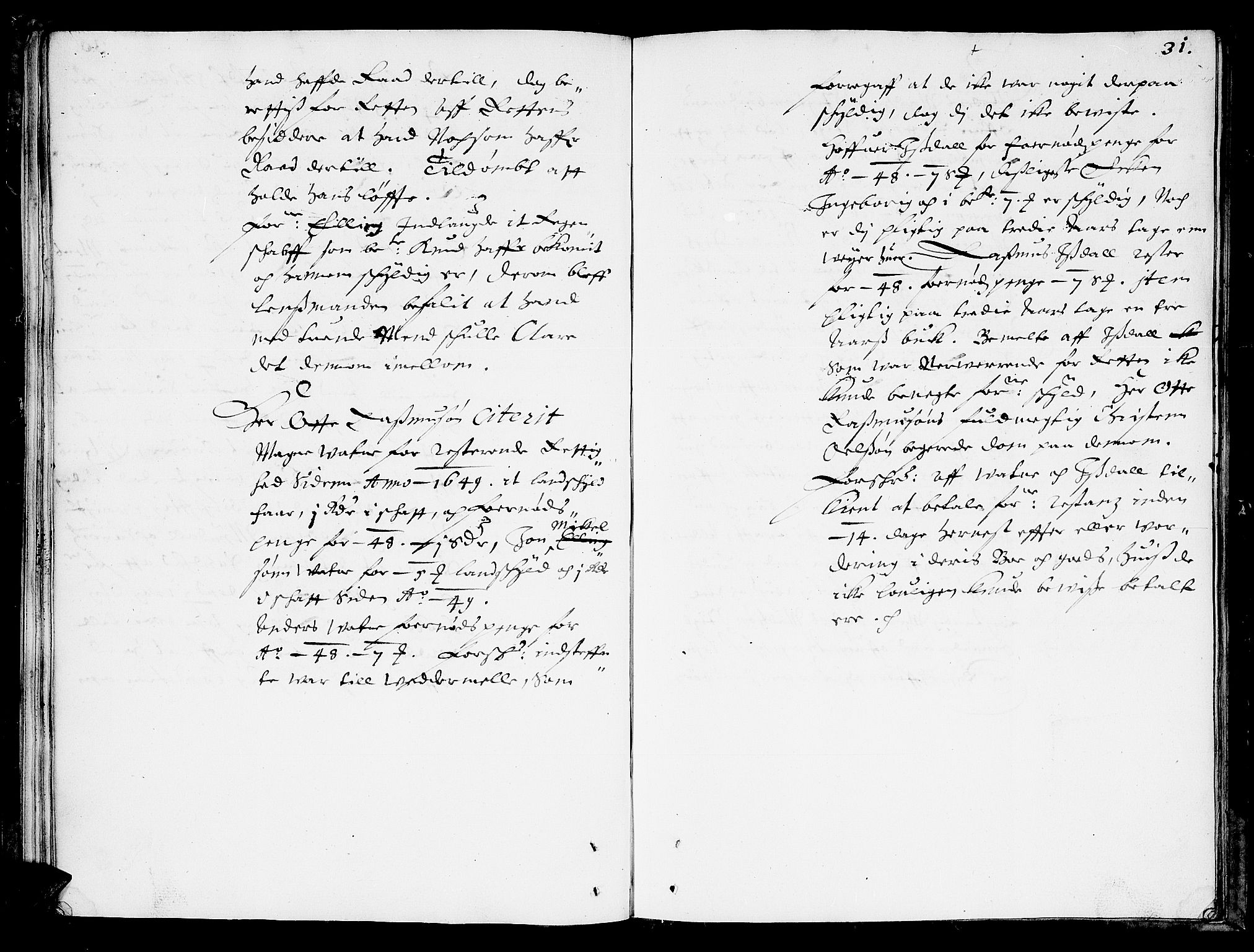 Nordhordland sorenskrivar, AV/SAB-A-2901/1/F/Fa/L0004: Tingbok (justisprotokoll), 1653-1654, p. 30b-31a