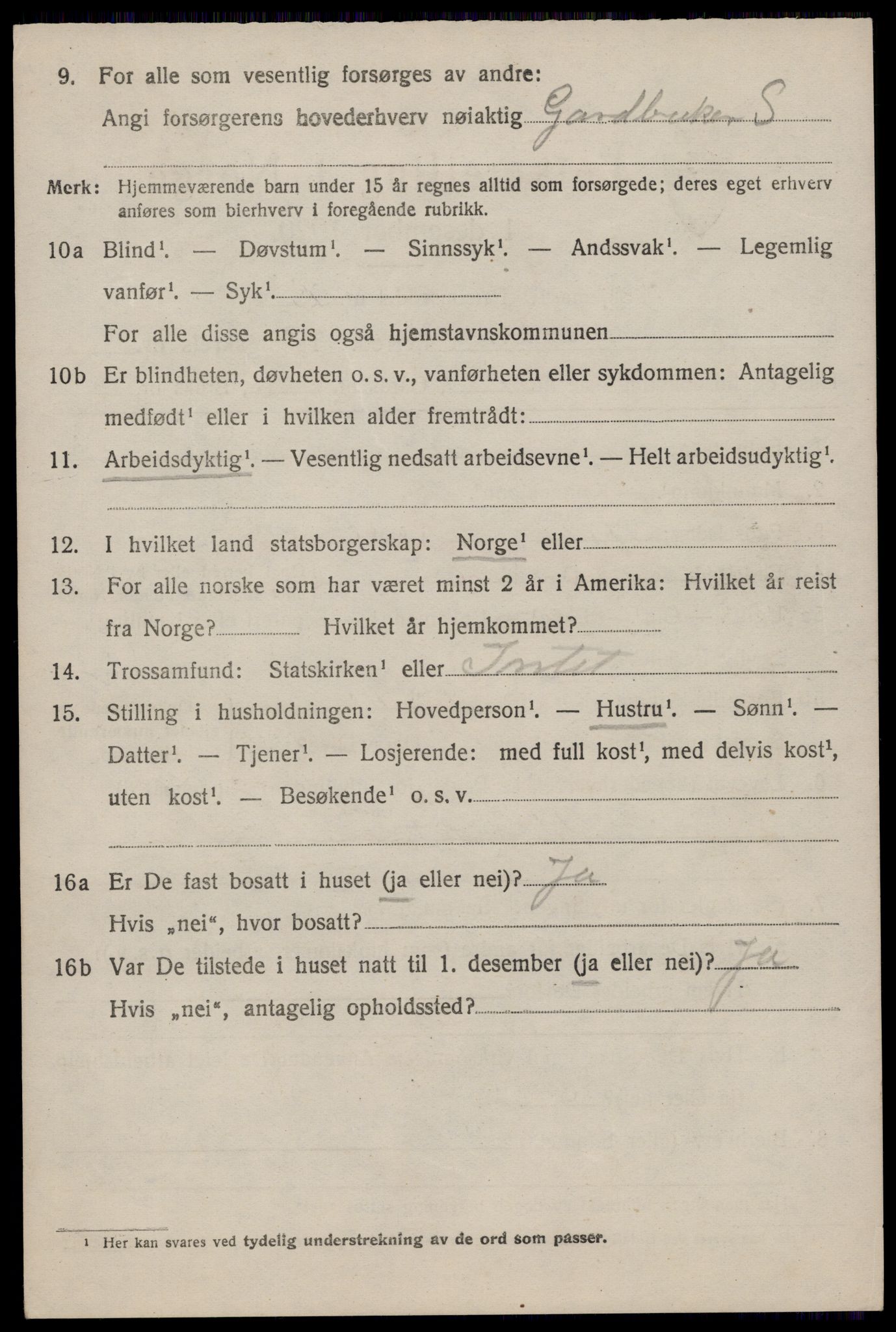 SAST, 1920 census for Bjerkreim, 1920, p. 3061