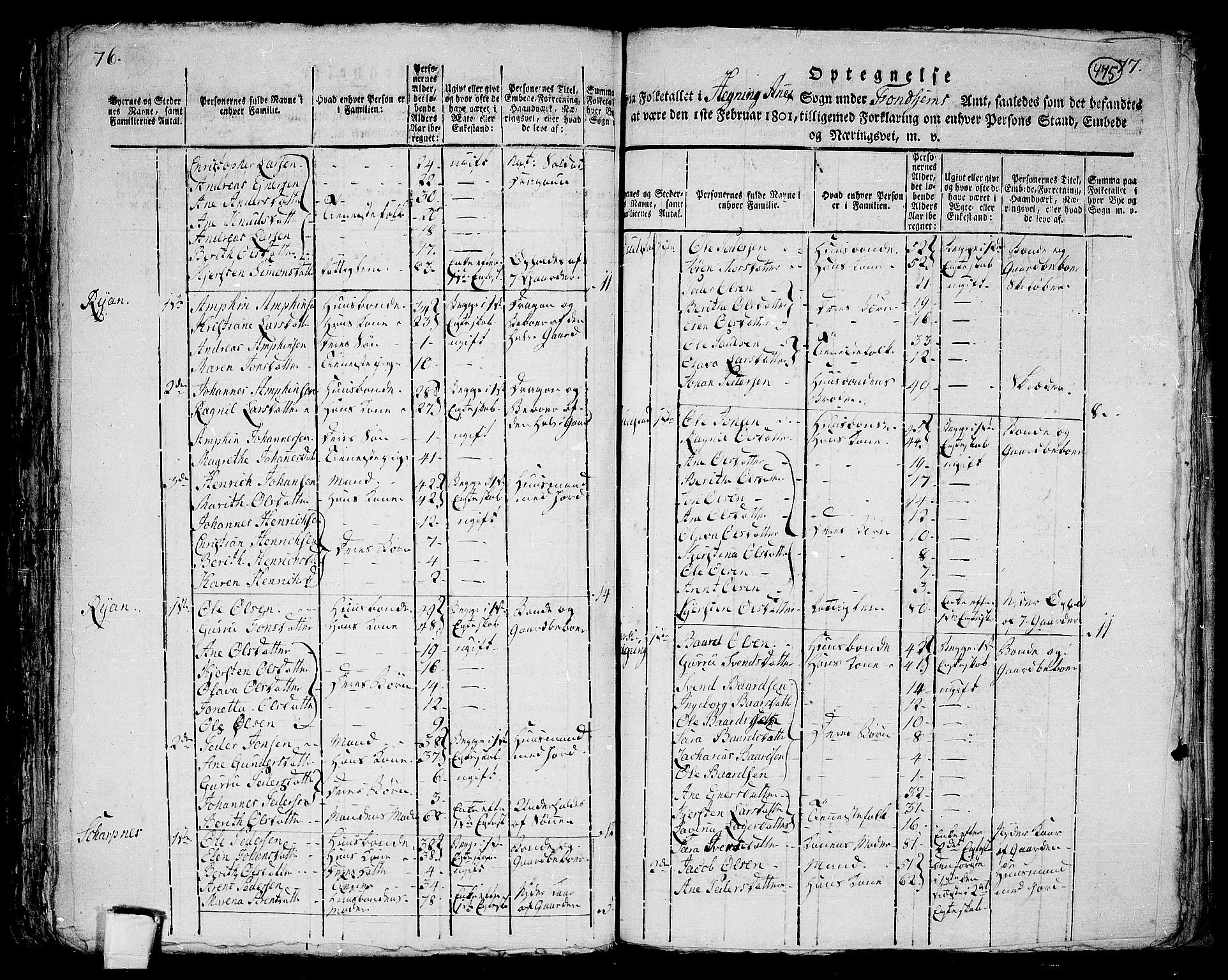 RA, 1801 census for 1731P Sparbu, 1801, p. 474b-475a