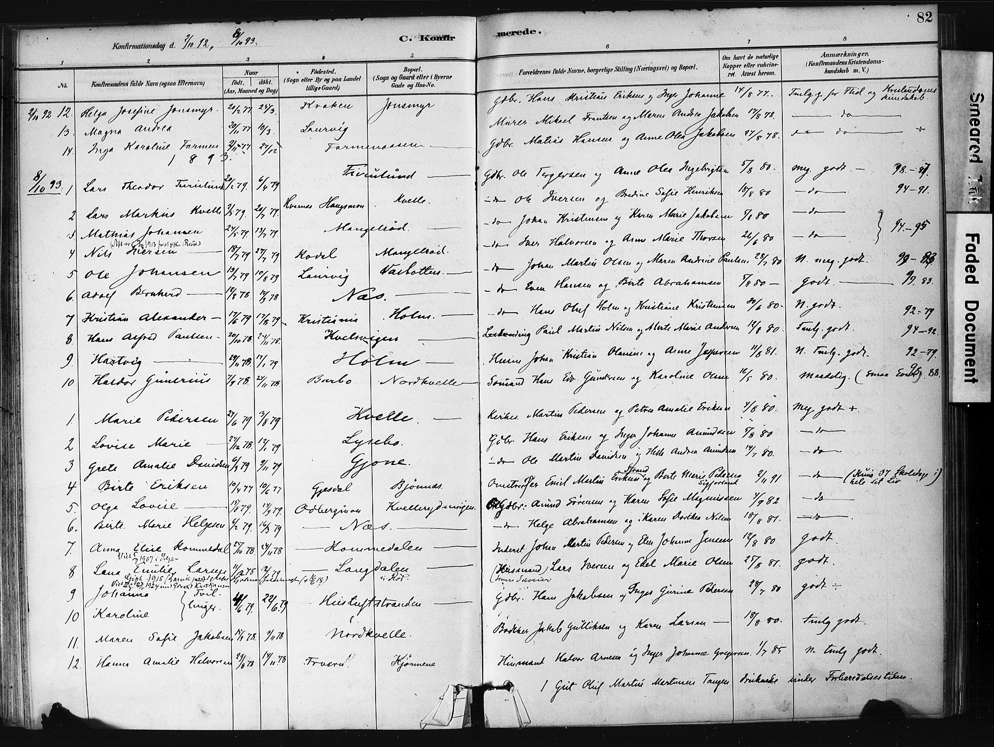 Hedrum kirkebøker, AV/SAKO-A-344/F/Fb/L0001: Parish register (official) no. II 1, 1881-1905, p. 82