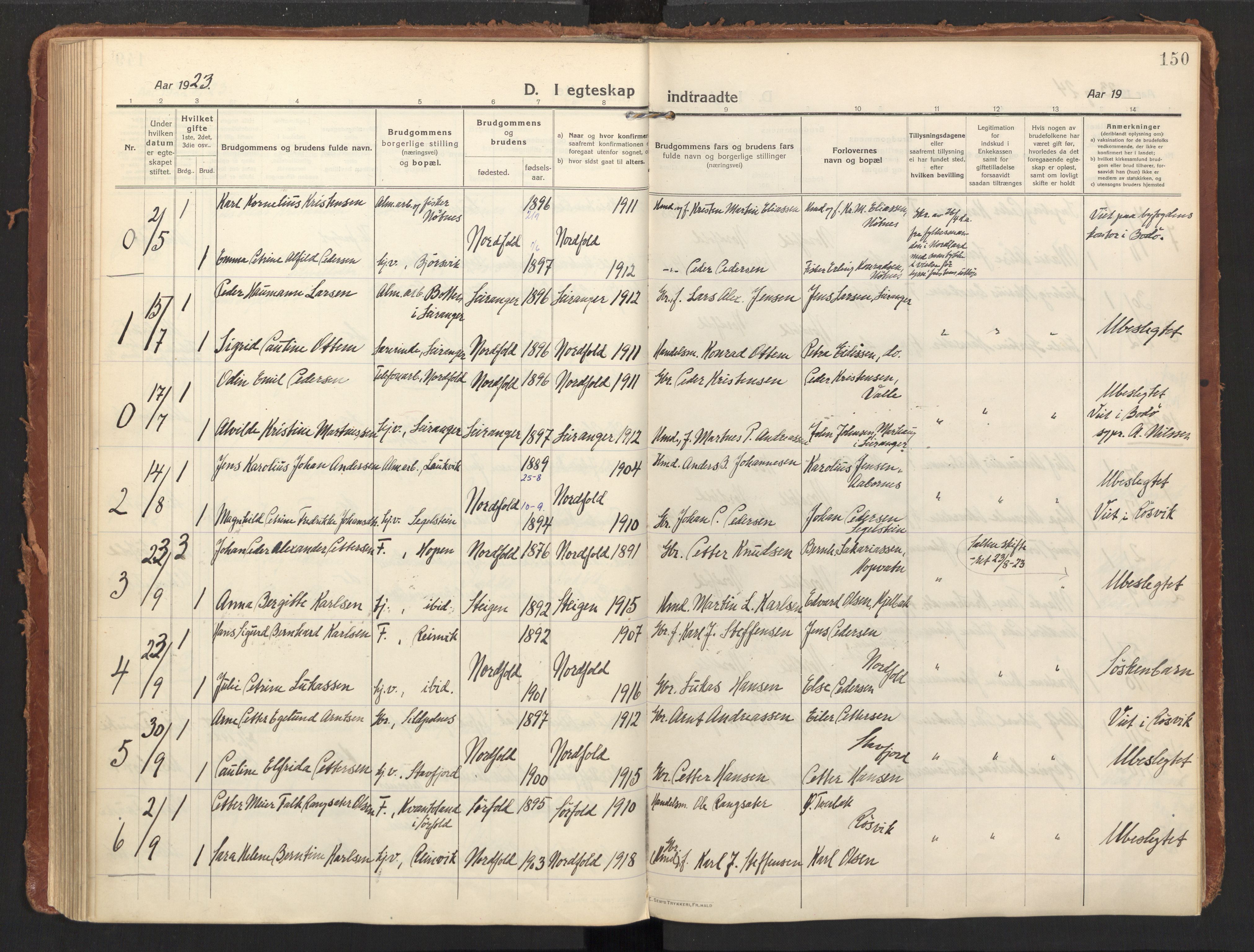 Ministerialprotokoller, klokkerbøker og fødselsregistre - Nordland, AV/SAT-A-1459/858/L0833: Parish register (official) no. 858A03, 1916-1934, p. 150