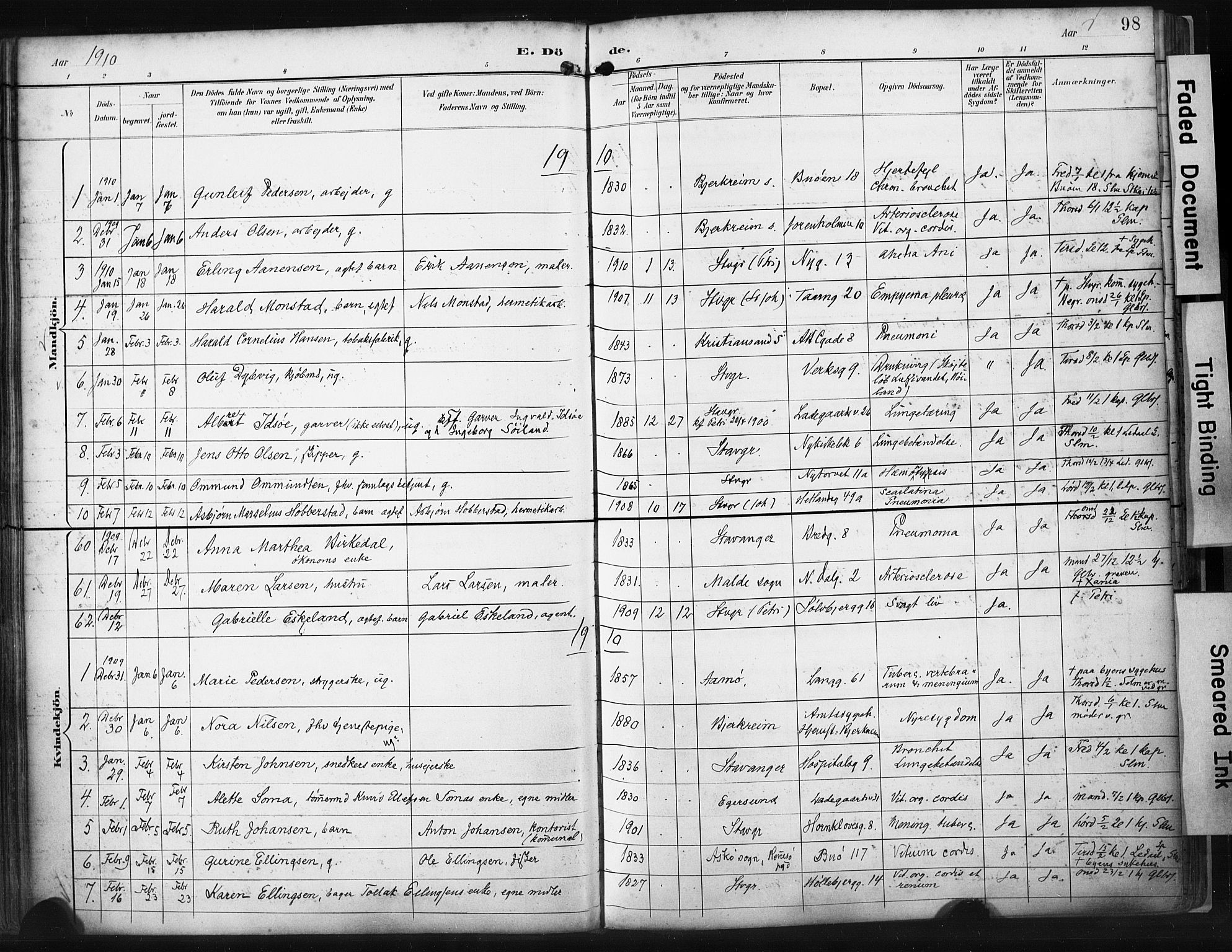 St. Petri sokneprestkontor, AV/SAST-A-101813/001/30/30BA/L0022: Parish register (official) no. A 22, 1895-1919, p. 98