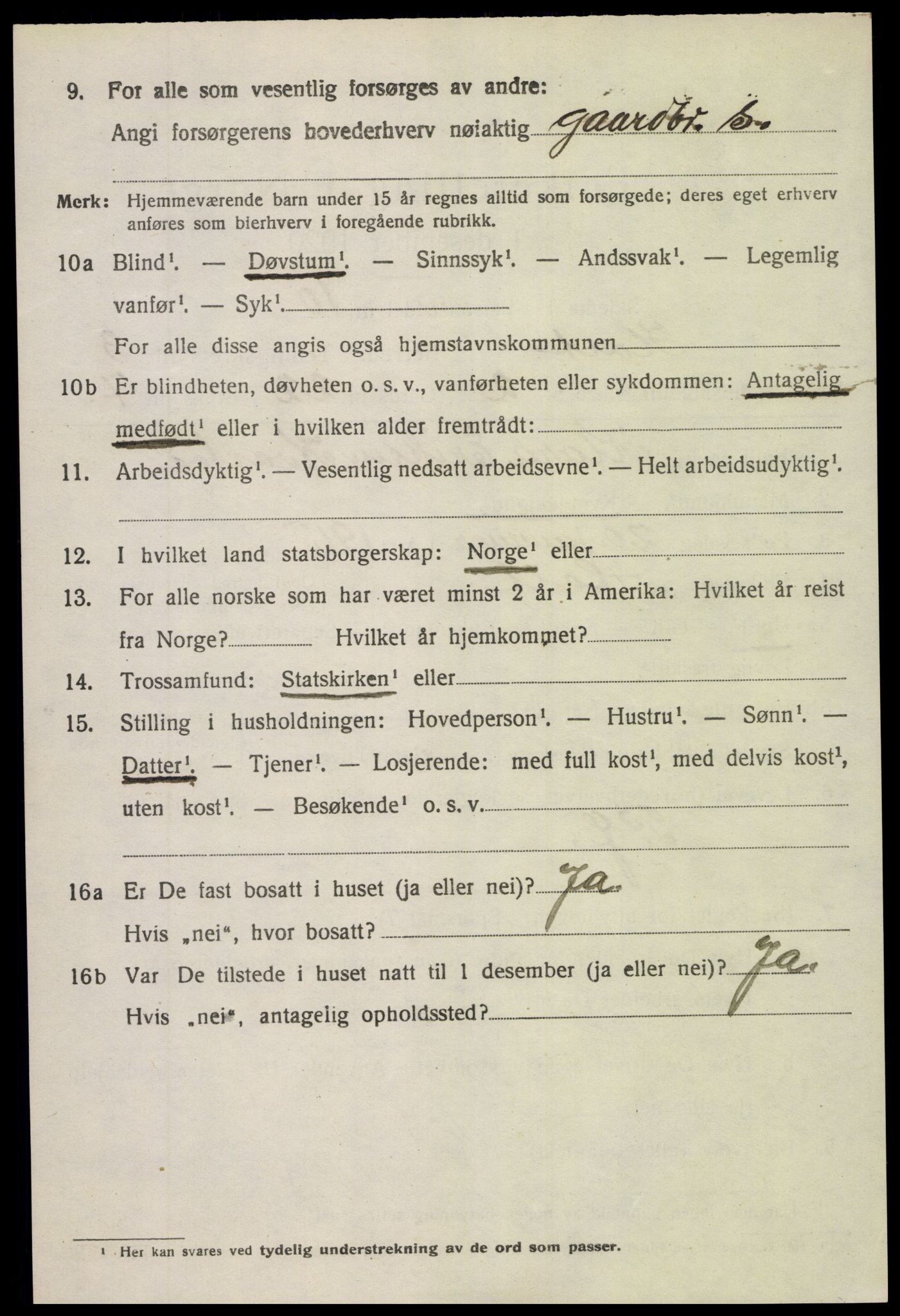 SAK, 1920 census for Holt, 1920, p. 2407