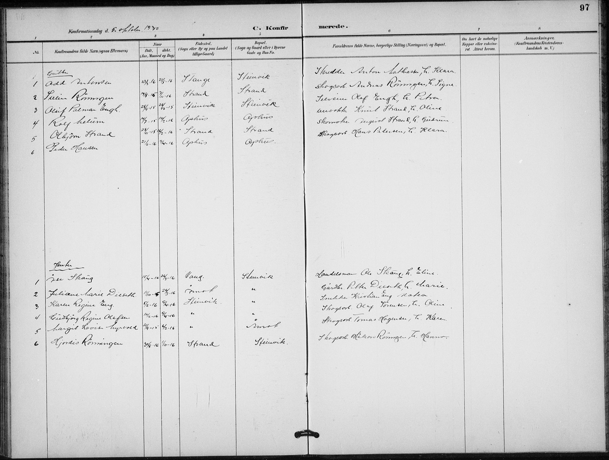 Stor-Elvdal prestekontor, AV/SAH-PREST-052/H/Ha/Hab/L0004: Parish register (copy) no. 4, 1895-1938, p. 97